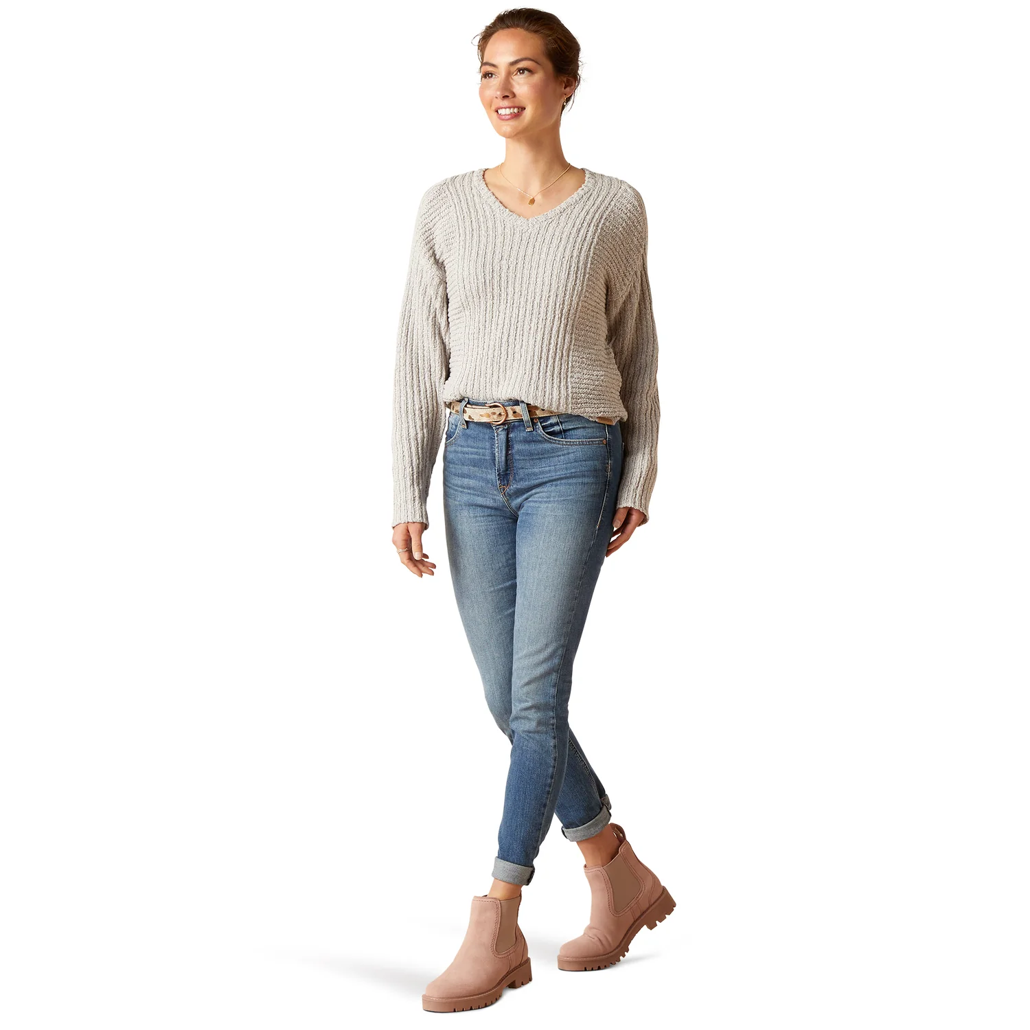 Ariat Women's Daneway Sweater - Heather Grey - Image 5