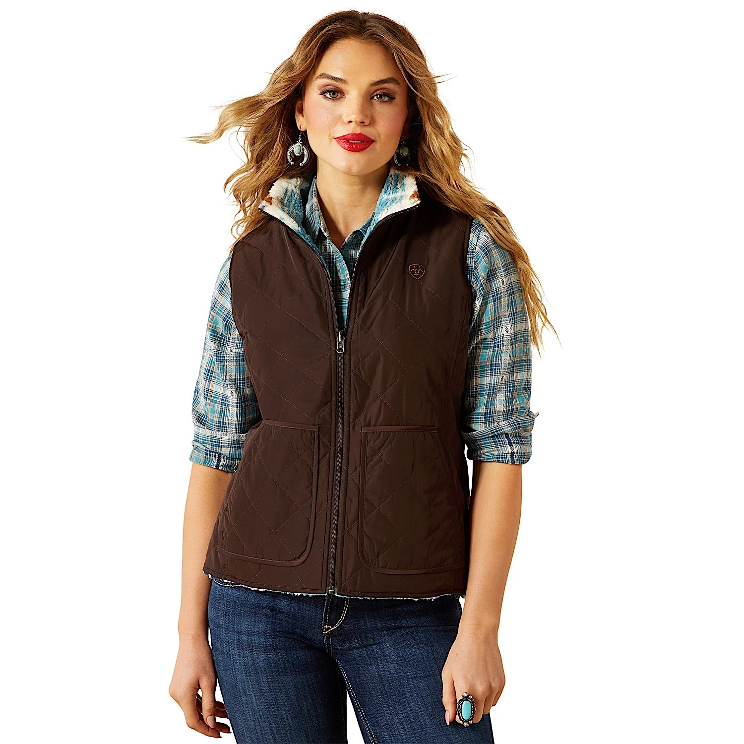 Ariat Women's Dilon 2.0 Reversible Insulated Vest - Mole