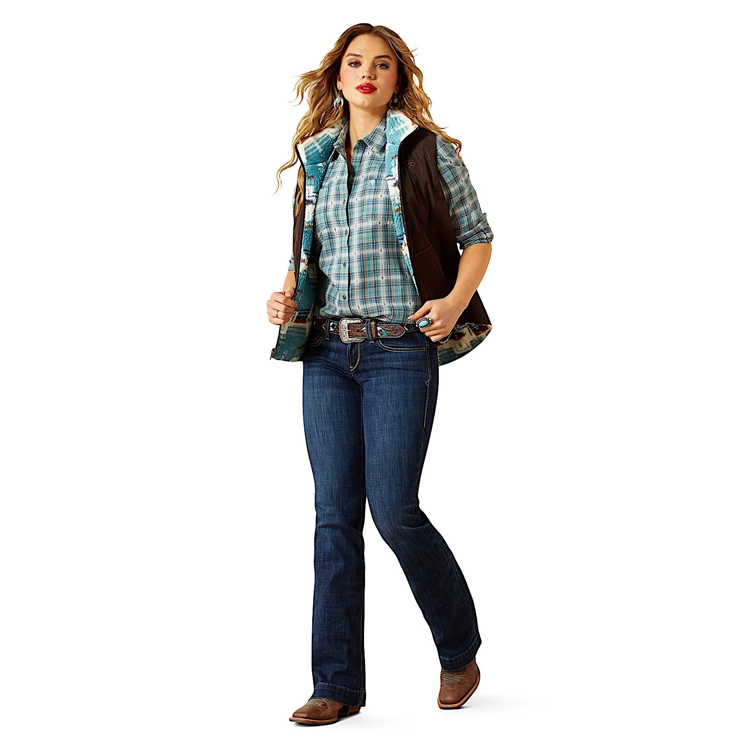 Ariat Women's Dilon 2.0 Reversible Insulated Vest - Mole - Image 3