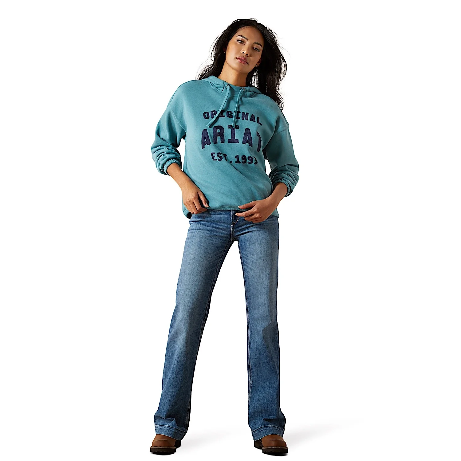 Ariat Women's Essential Hoodie - Brittany Blue - Image 3
