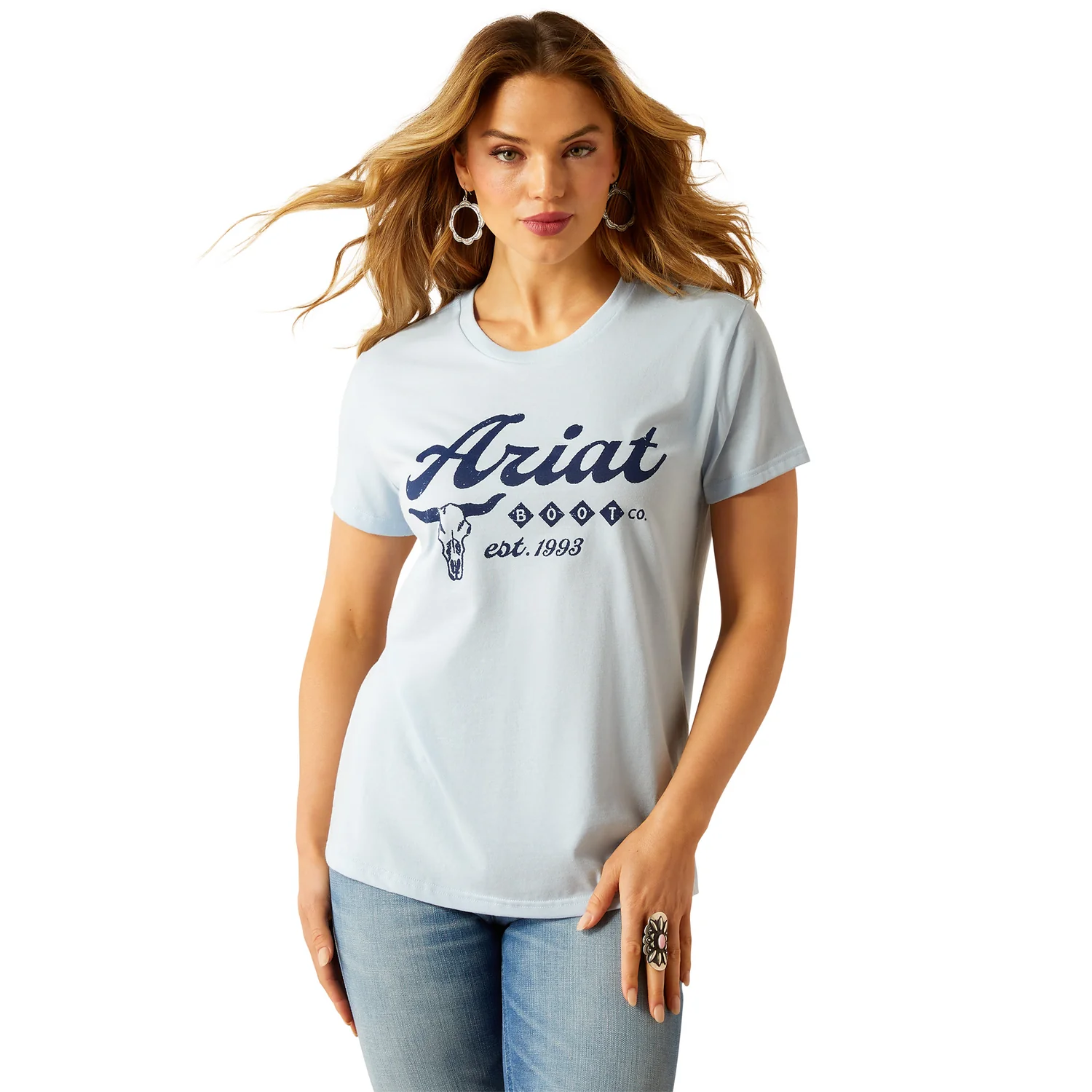 Ariat Women's Established Boot Co T-Shirt - Sky Blue