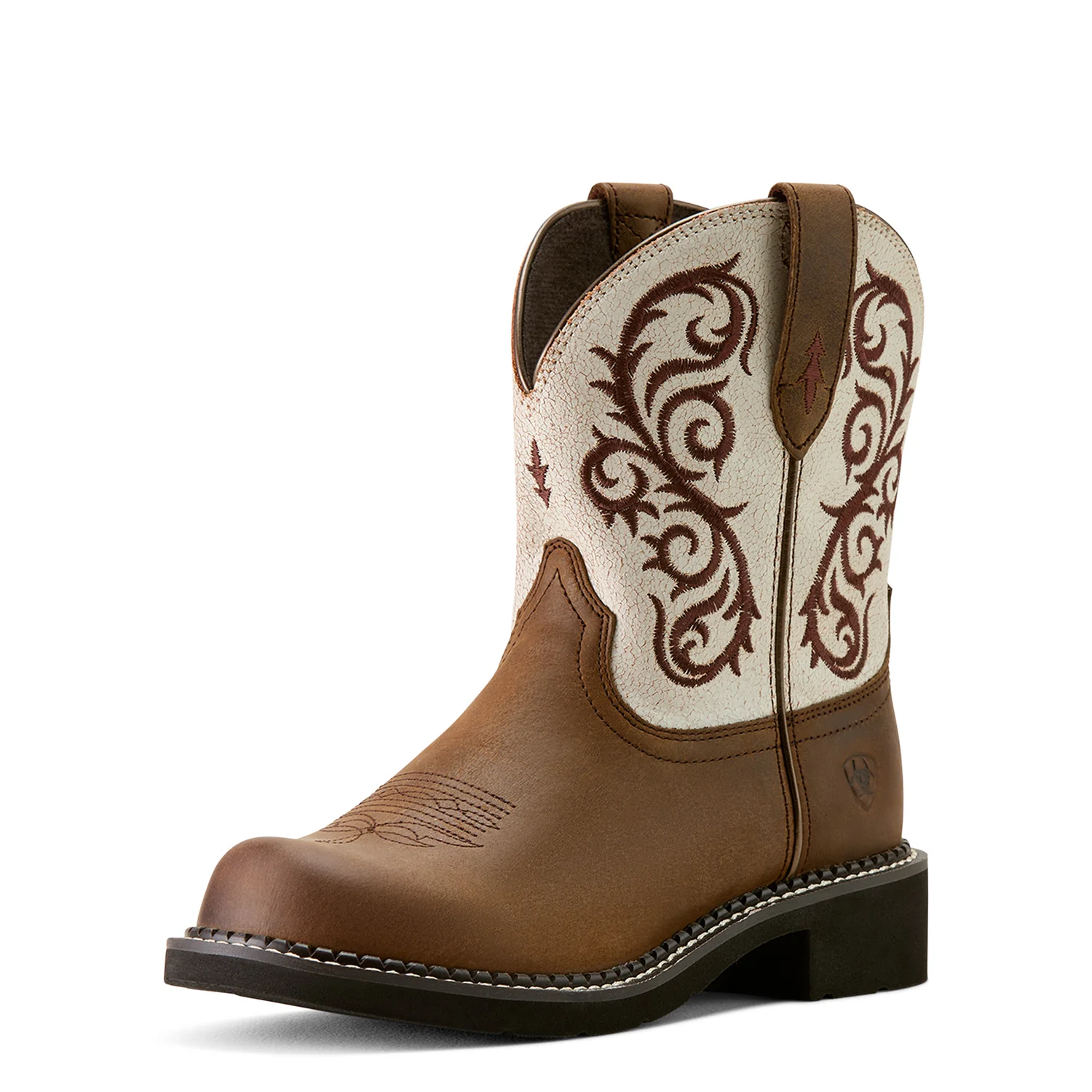 Ariat Women's Fatbaby Heritage Lilah Western Boot - Chocolate Chip/Distressed Ivory