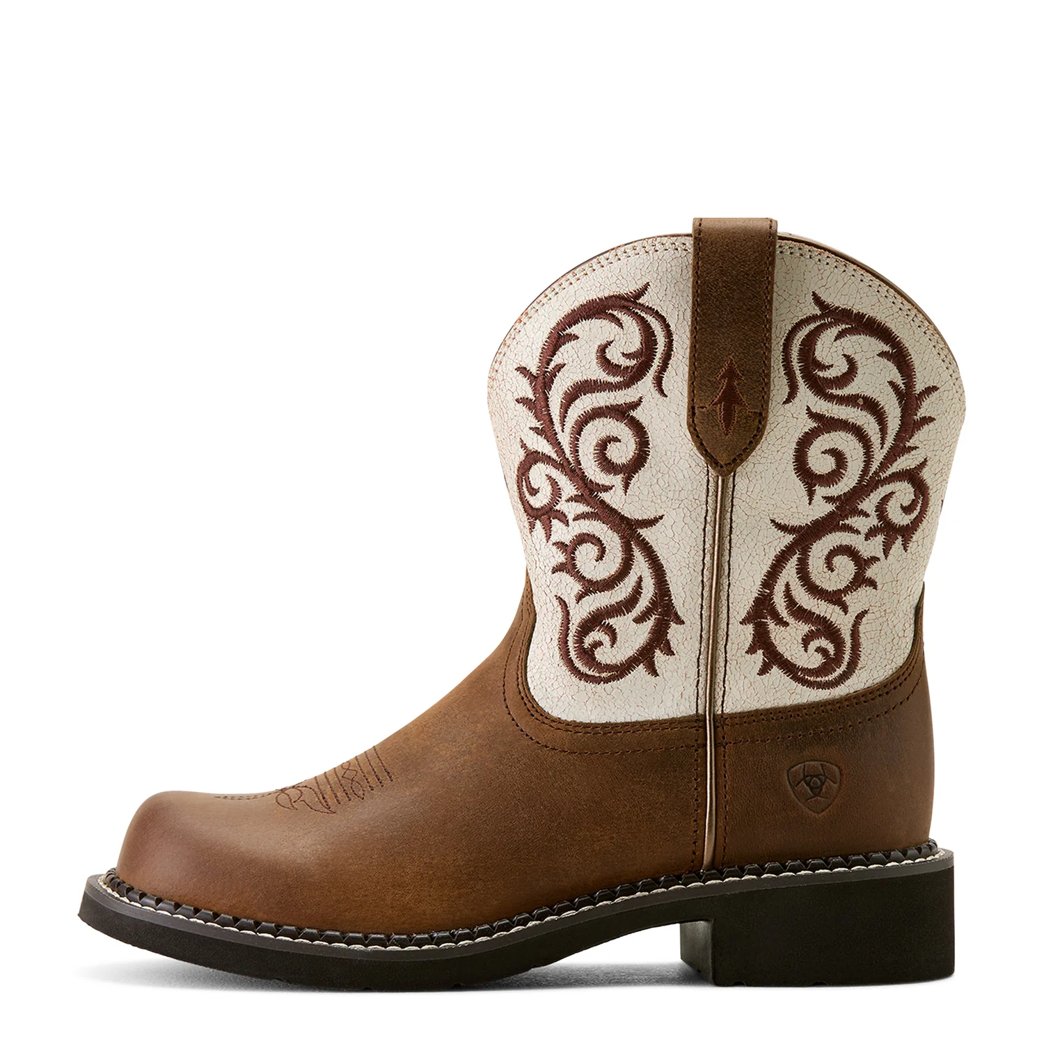 Ariat Women's Fatbaby Heritage Lilah Western Boot - Chocolate Chip/Distressed Ivory - Image 3
