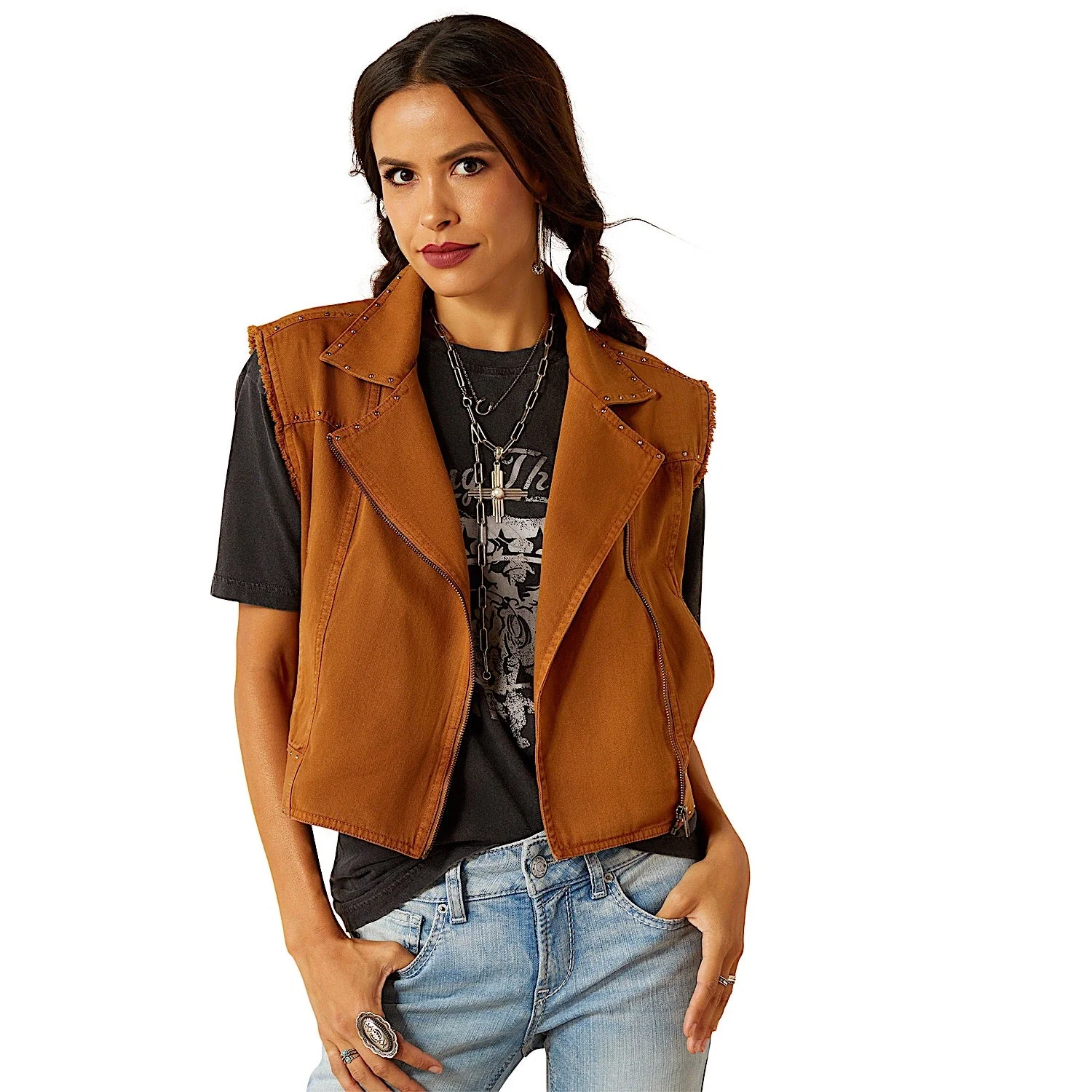 Ariat Women's Harley Vest - Tobacco Brown