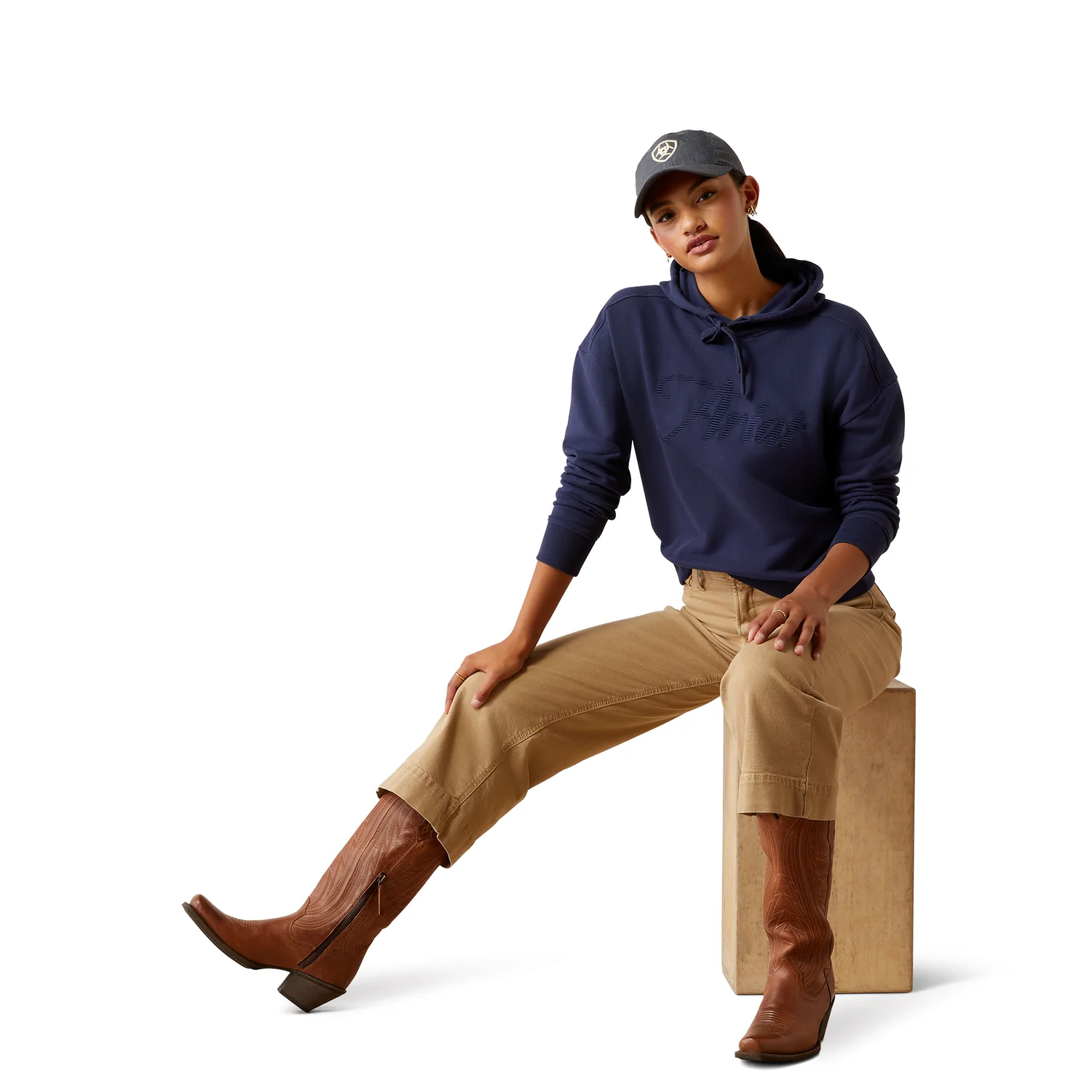 Ariat Women's Just Hoodie - Navy Eclipse - Image 4