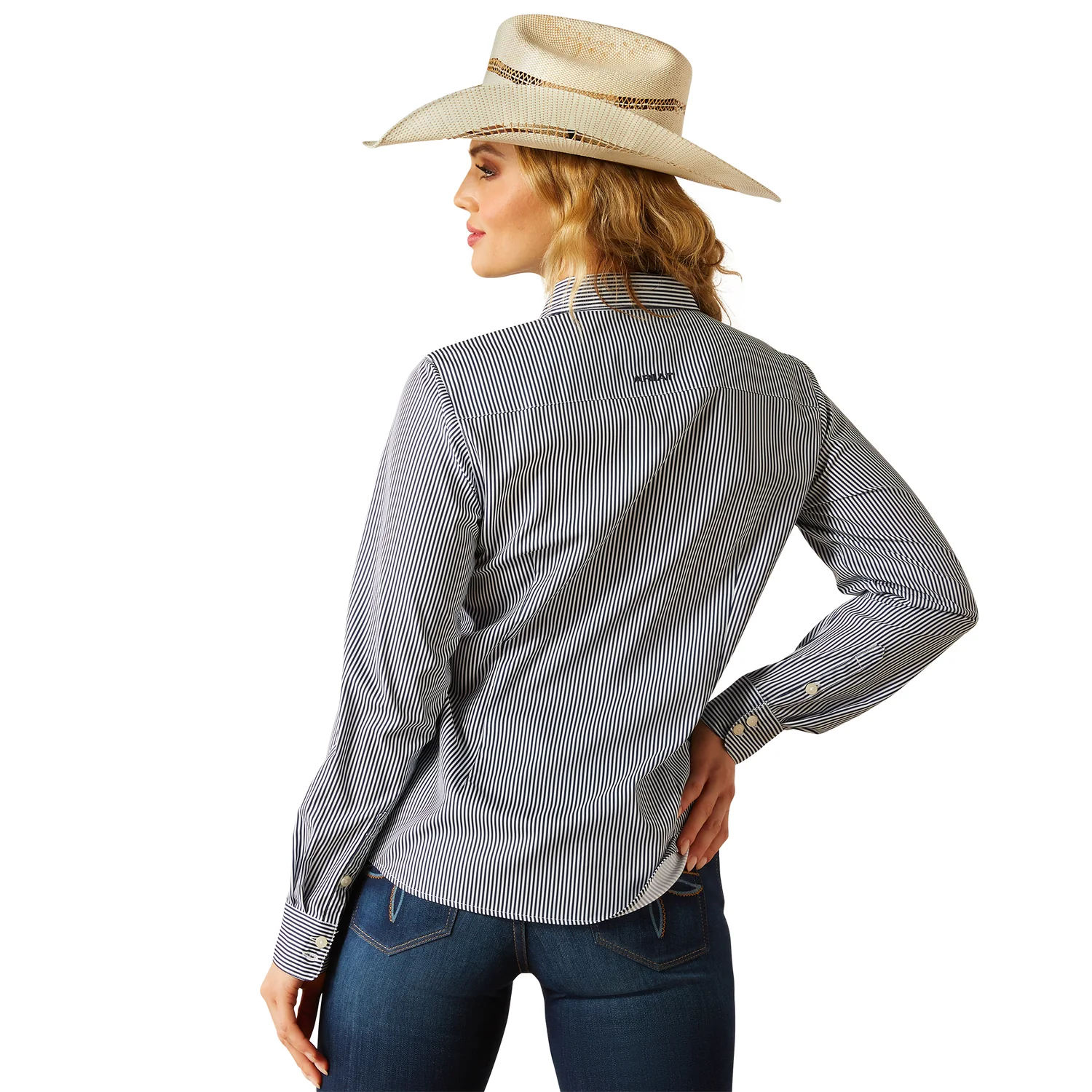 Ariat Women's Kirby Pro Shirt - Black Iris Stripe - Image 2