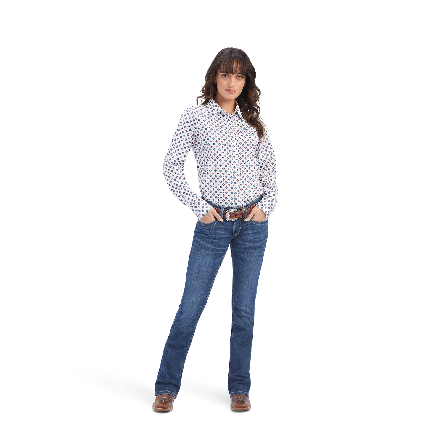 Ariat Women's Kirby Stretch Shirt - Township Print - Image 4