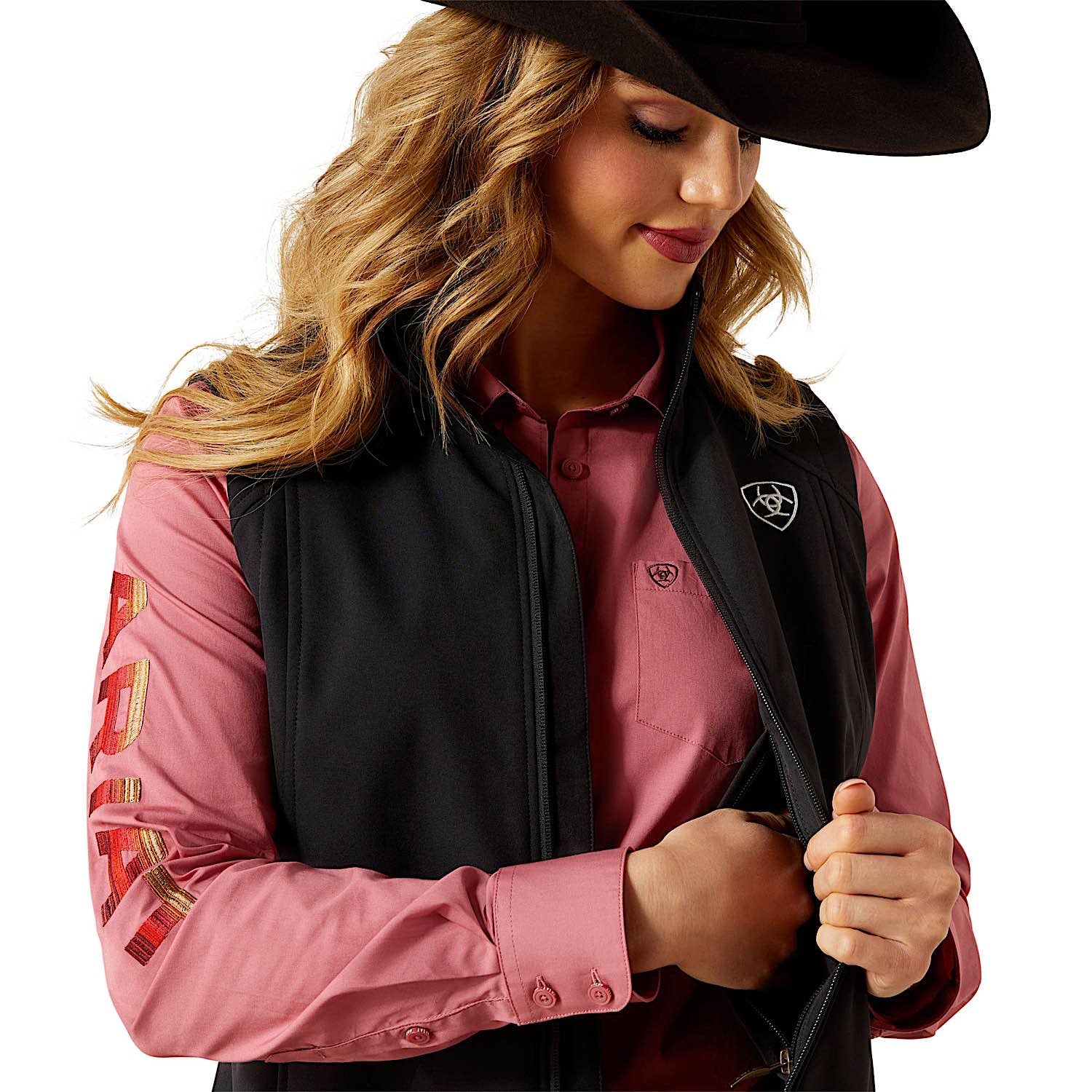 Ariat Women's Logo Softshell Vest - Black - Image 5