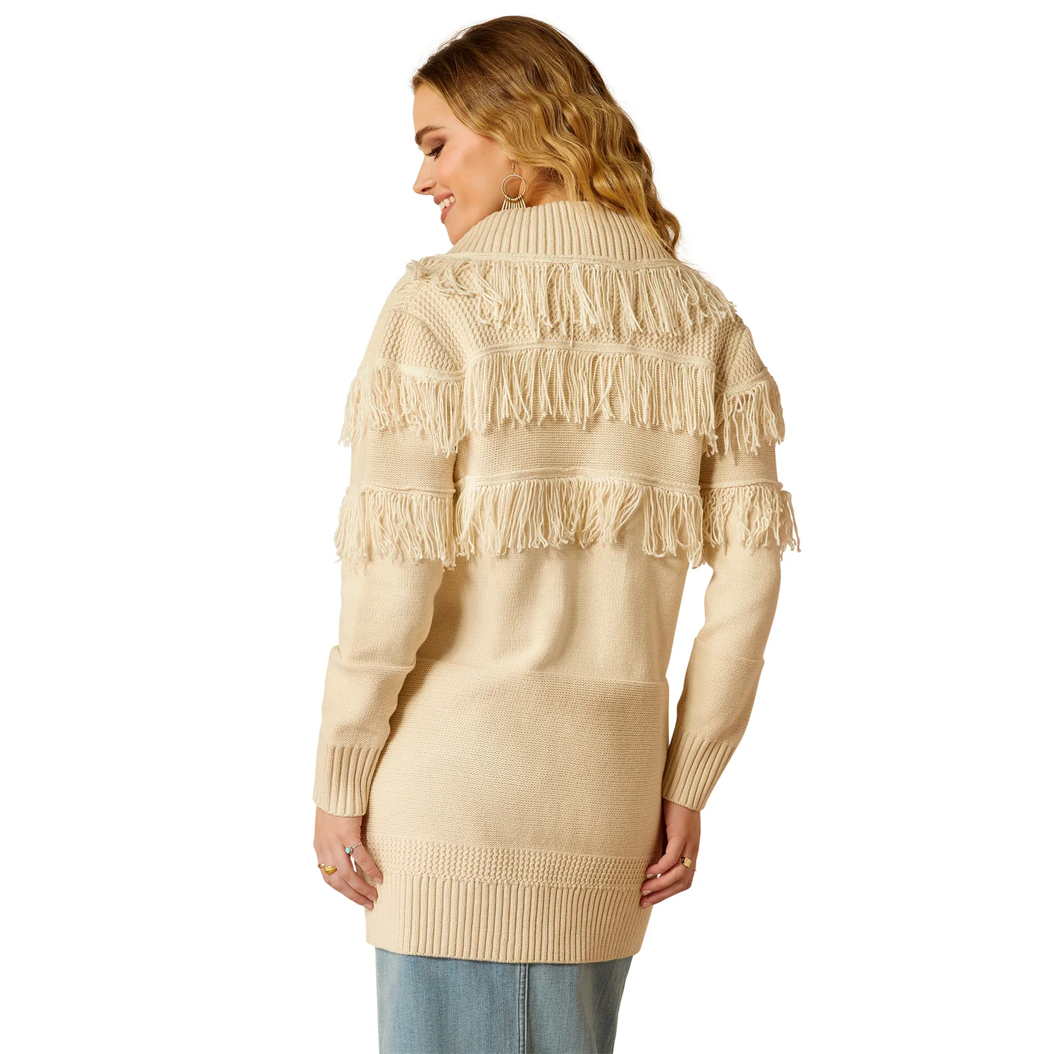 Ariat Women's Luz Fringe Sweater - Summer Sand - Image 2