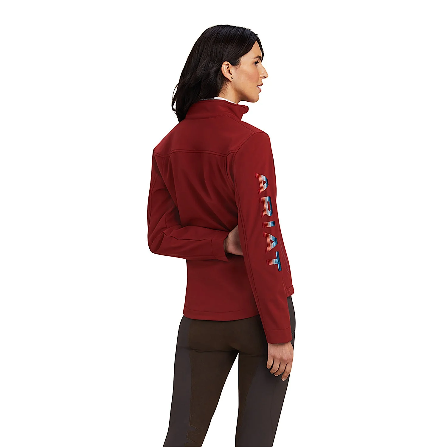 Ariat Womens New Team Softshell Jacket Rouge Red/Celestial Serape - Image 2