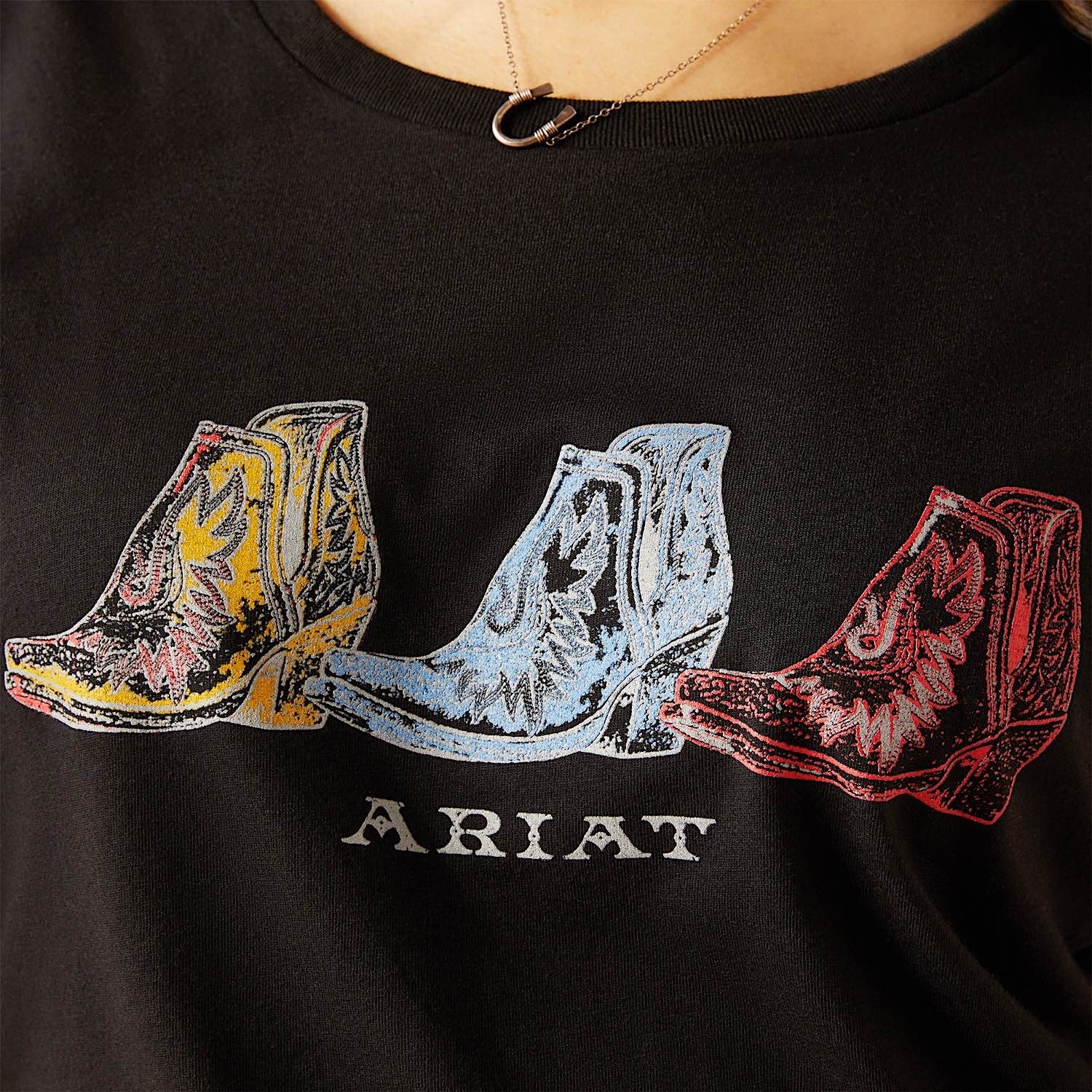 Ariat Womens Pop Boots S/S Tee Black - Image 3