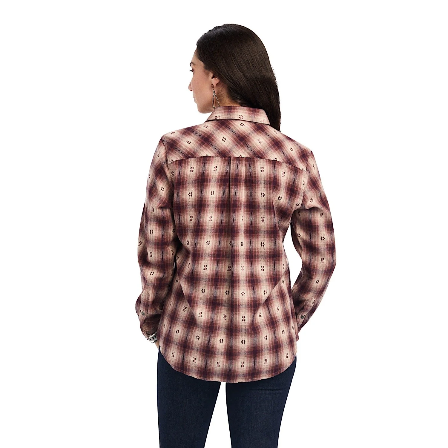 Ariat Womens REAL Billie Jean L/S Shirt Nostalgia Rose Dobby Plaid - Image 2