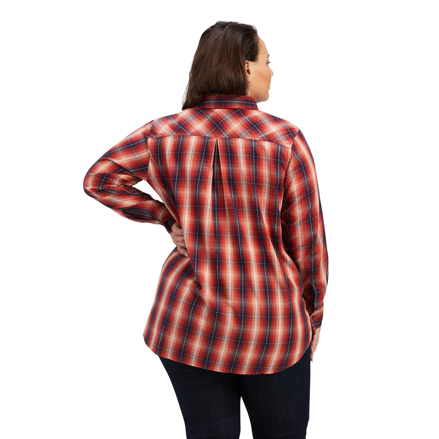 Ariat Womens REAL Billie Rae LS Shirt - Citrus Grove Plaid - Image 6