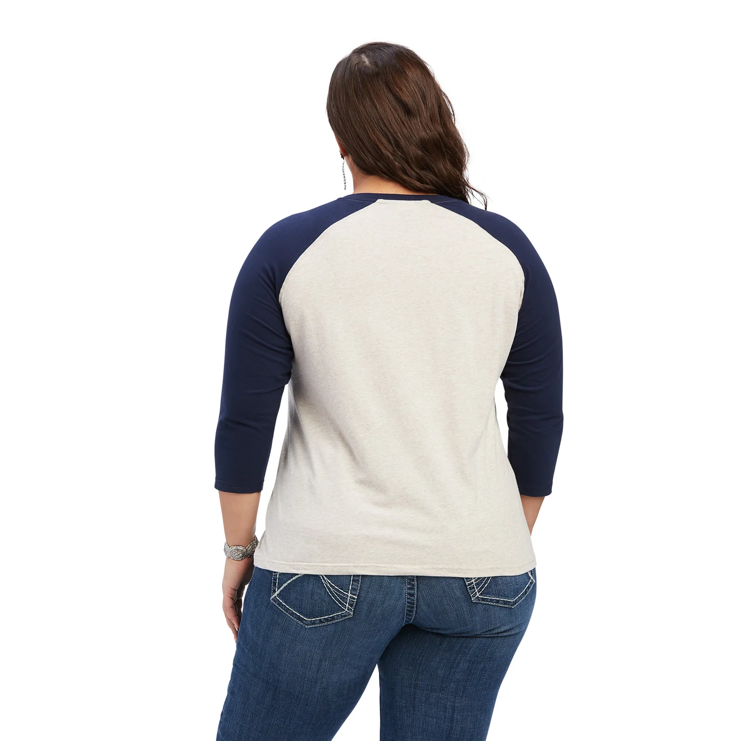 Ariat Womens REAL Sunrise Classic 3/4 Sleeve Shirt - Wheat Heather - Image 5