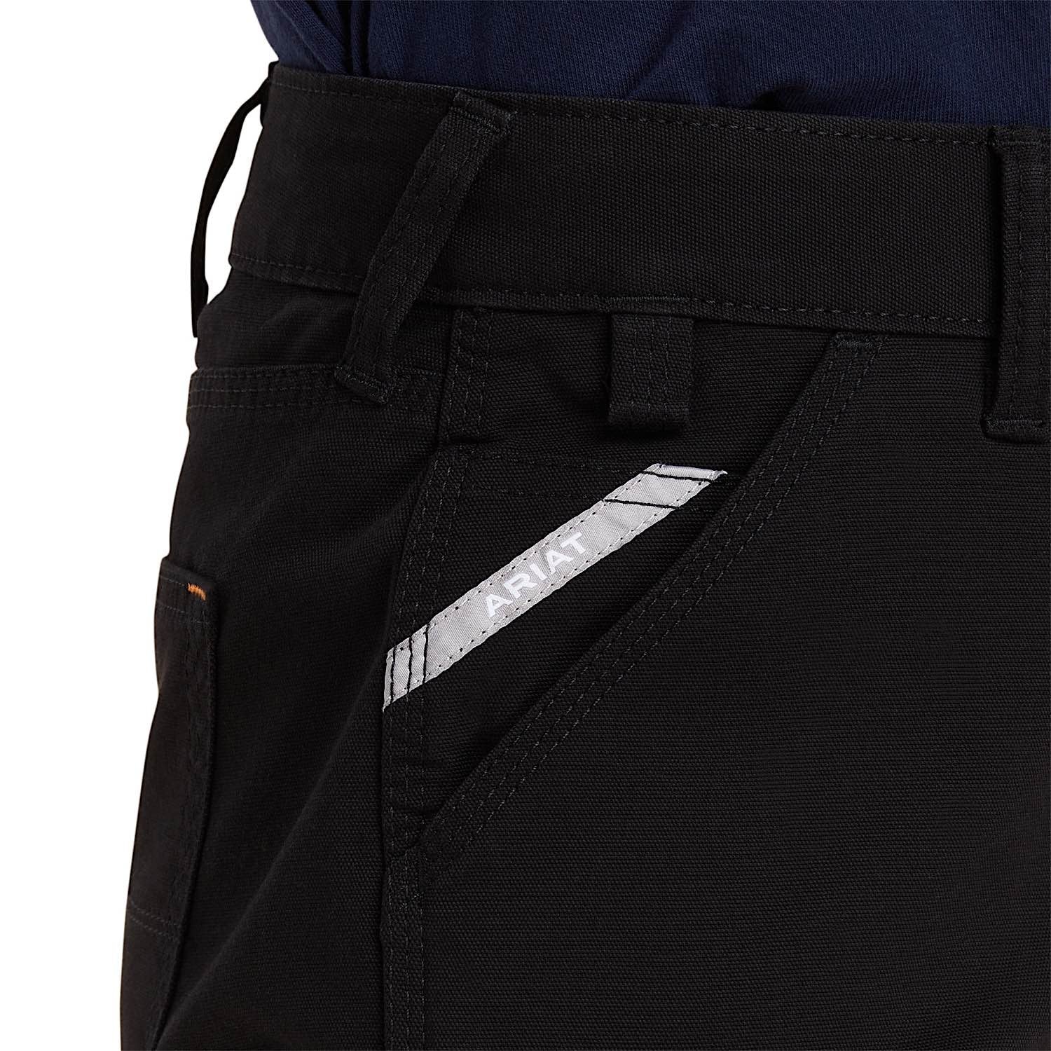 ARIAT Womens Rebar DuraStretch Made Tough Shorts Black - Image 4