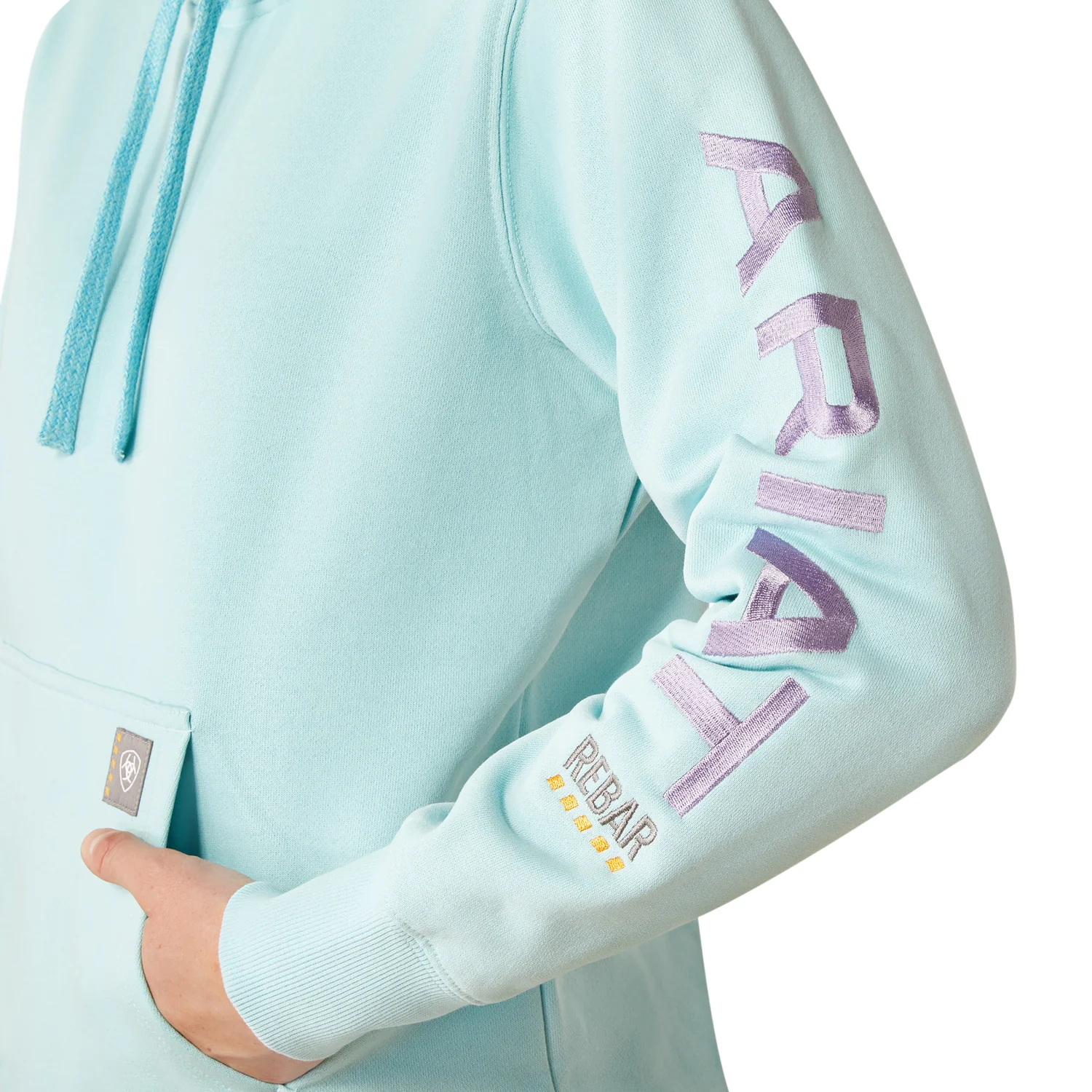 Ariat Women's Rebar Graphic Hoodie - Aquatic/Pastel Lilac - Image 3