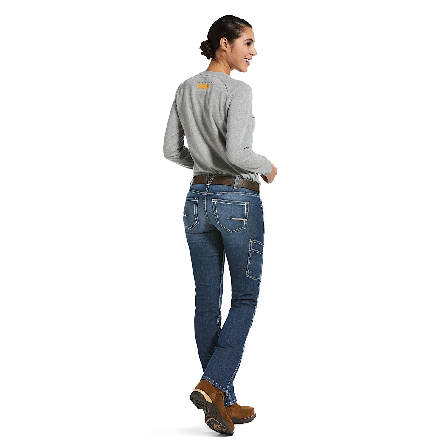 Ariat Women's Rebar Mid Rise Durastretch Riveter Straight Leg Jean - Night Ride - Image 5