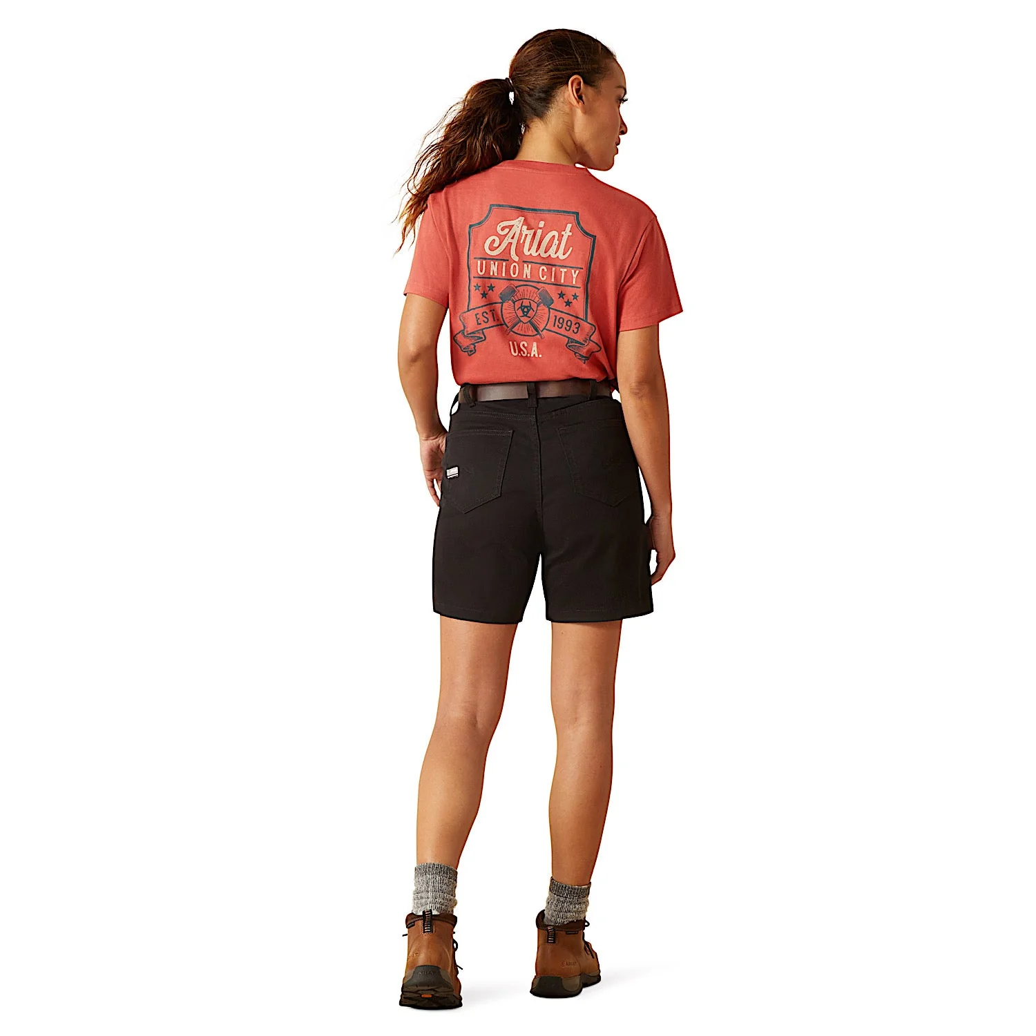 Ariat Women's Rebar Perfect Rise Made Tough 6" Shorts - Black - Image 2