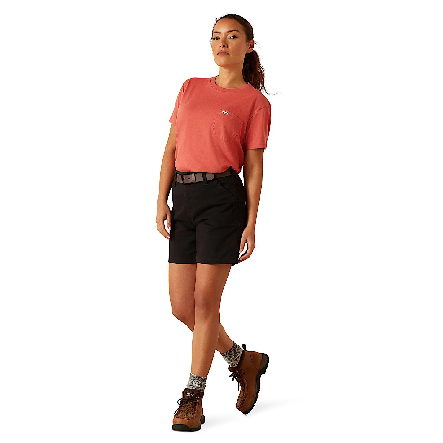 Ariat Women's Rebar Perfect Rise Made Tough 6" Shorts - Black - Image 3
