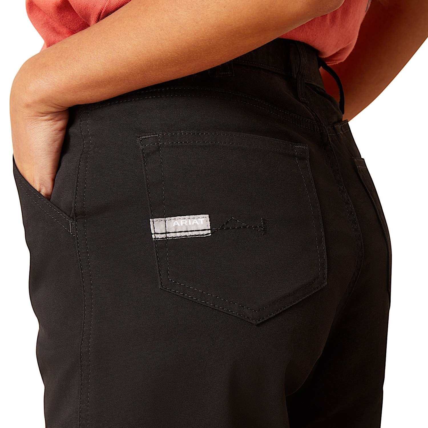 Ariat Women's Rebar Perfect Rise Made Tough 6" Shorts - Black - Image 4