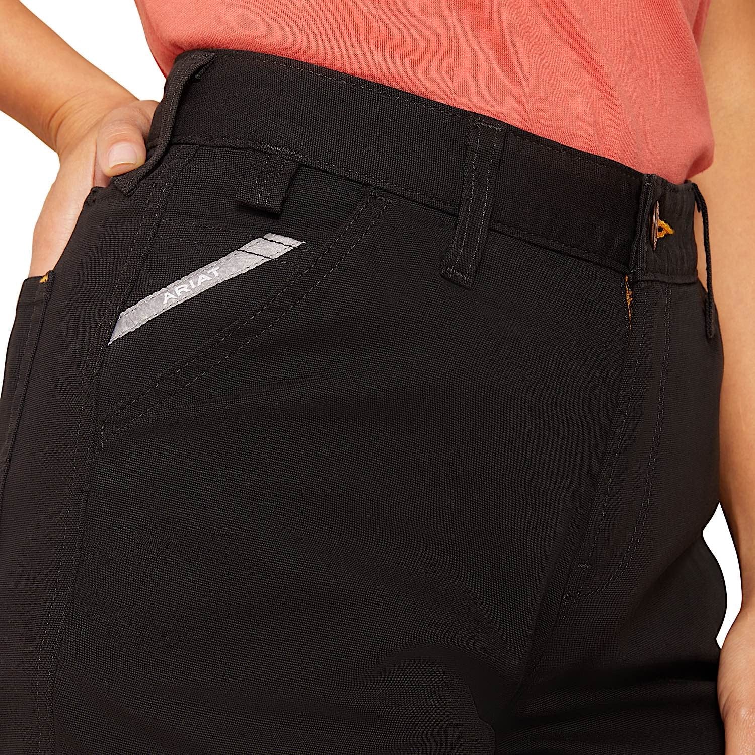 Ariat Women's Rebar Perfect Rise Made Tough 6" Shorts - Black - Image 5