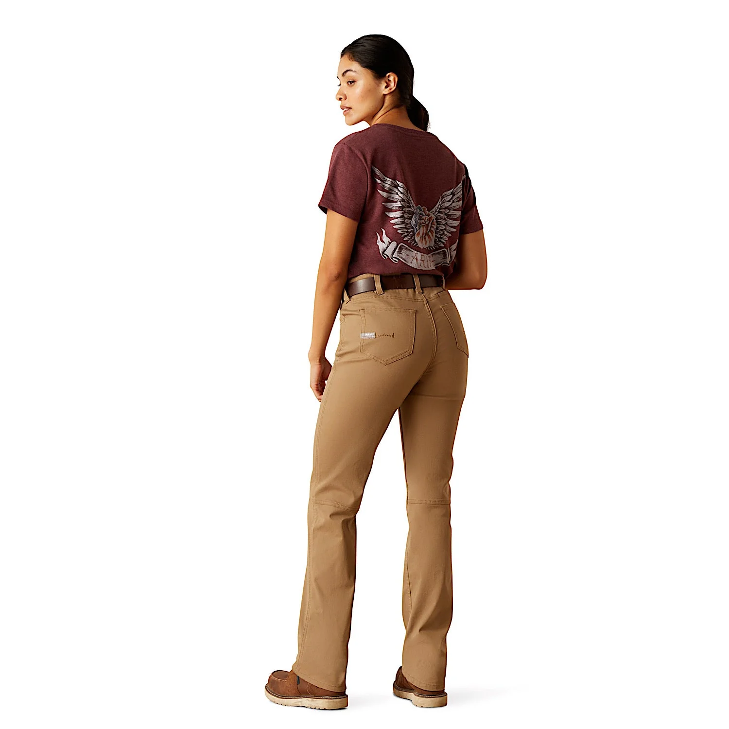 Ariat Women's Rebar Perfect Rise Made Tough Straight Leg Pants - Field Khaki - Image 2