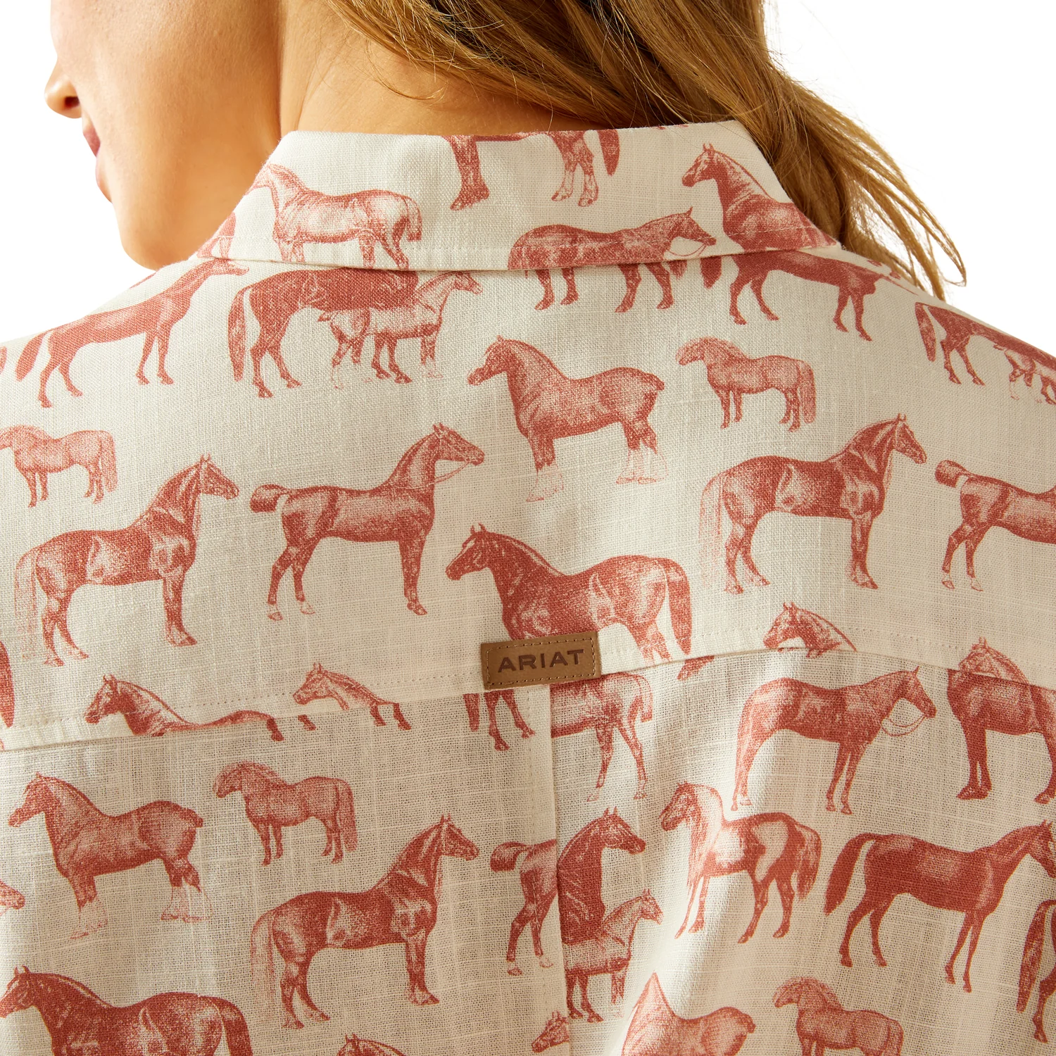 Ariat Women's Rudford Shirt - Blushing Horse Print - Image 3
