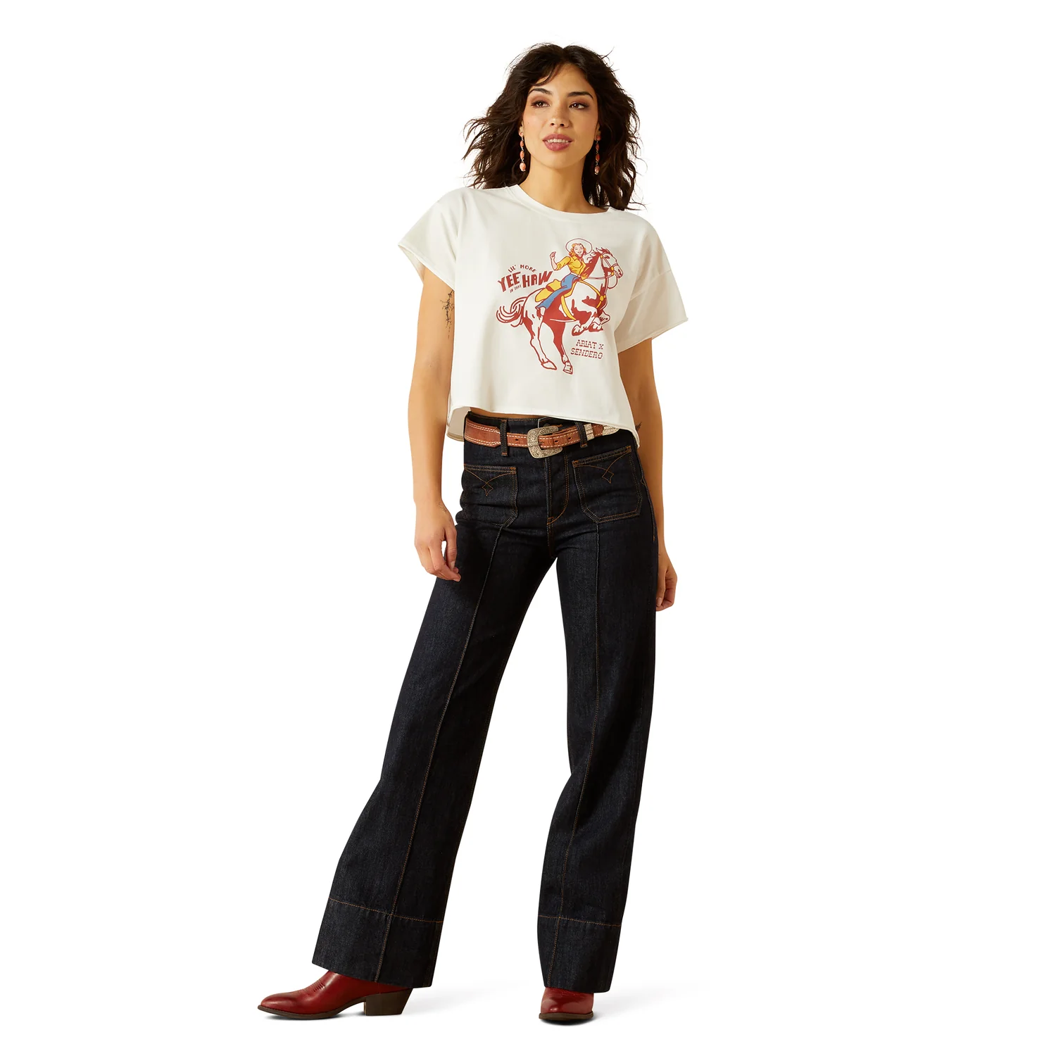 Ariat Women's Sendero Yeehaw Tee - White - Image 5