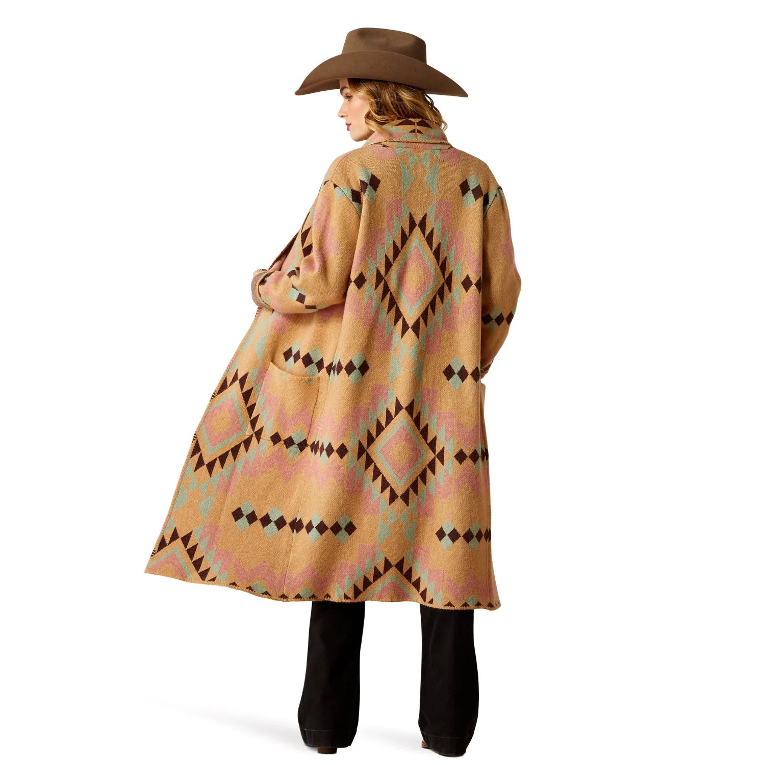 Ariat Women's Sunset Chic Blanket Coat - Spark Geo Jacquard - Image 2