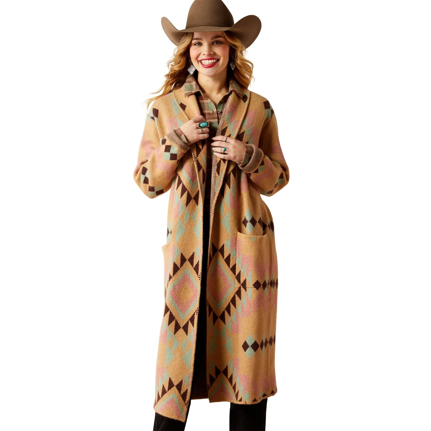 Ariat Women's Sunset Chic Blanket Coat - Spark Geo Jacquard - Image 5