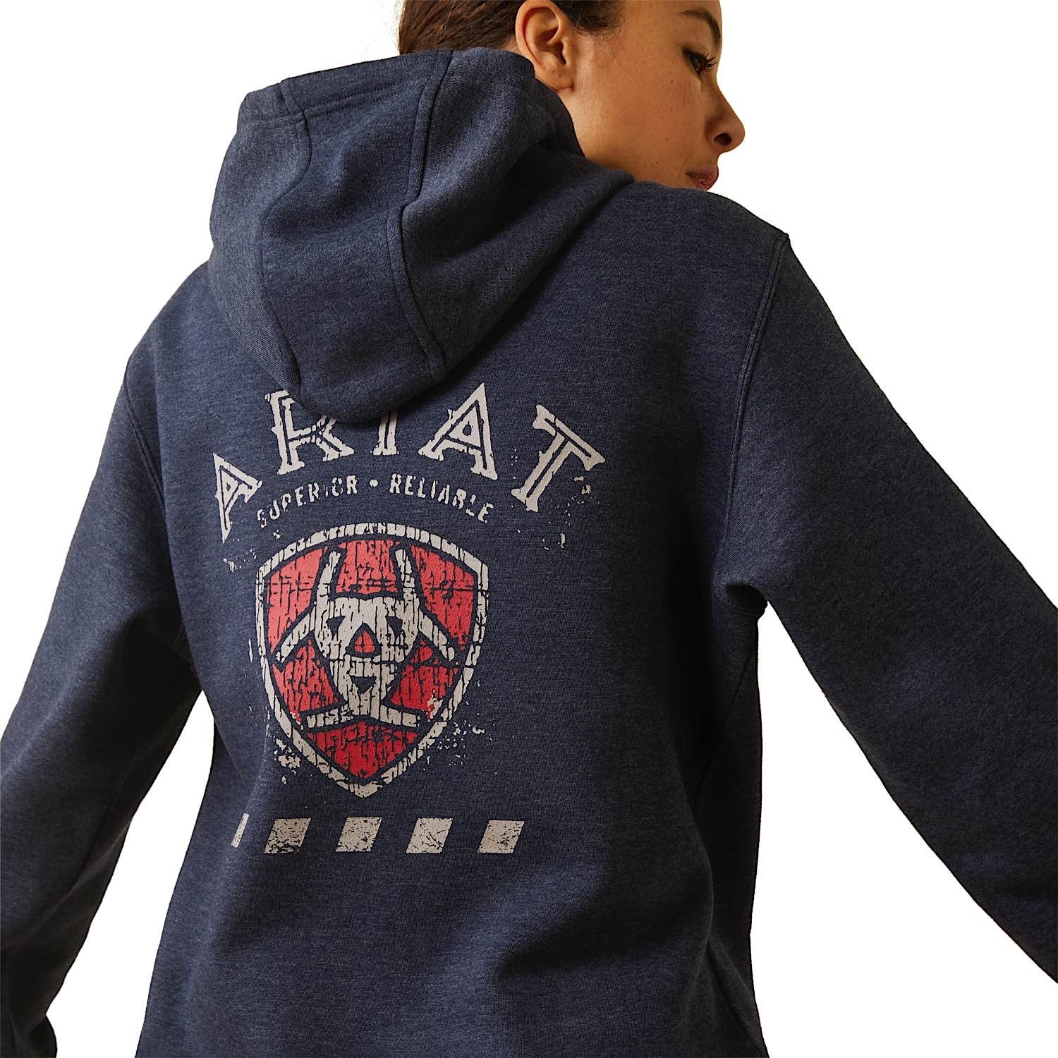 Ariat Womens Superior Hoodie Navy Heather - Image 4