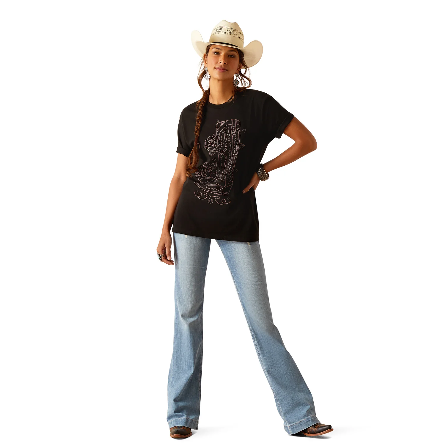 Ariat Women's Tall Boot Sketch T-Shirt - Black - Image 4