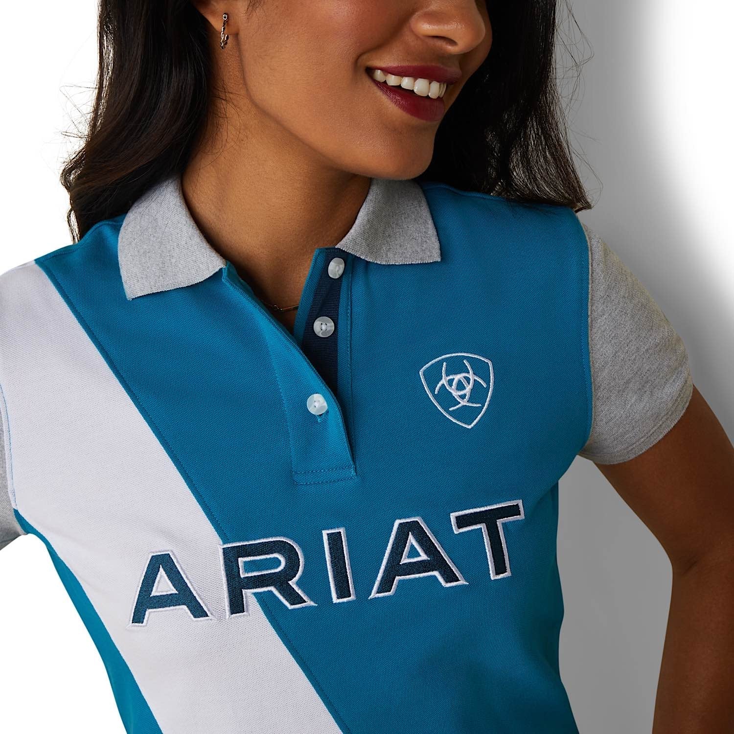 Ariat Women's Taryn Polo - Mosaic Blue - Image 2
