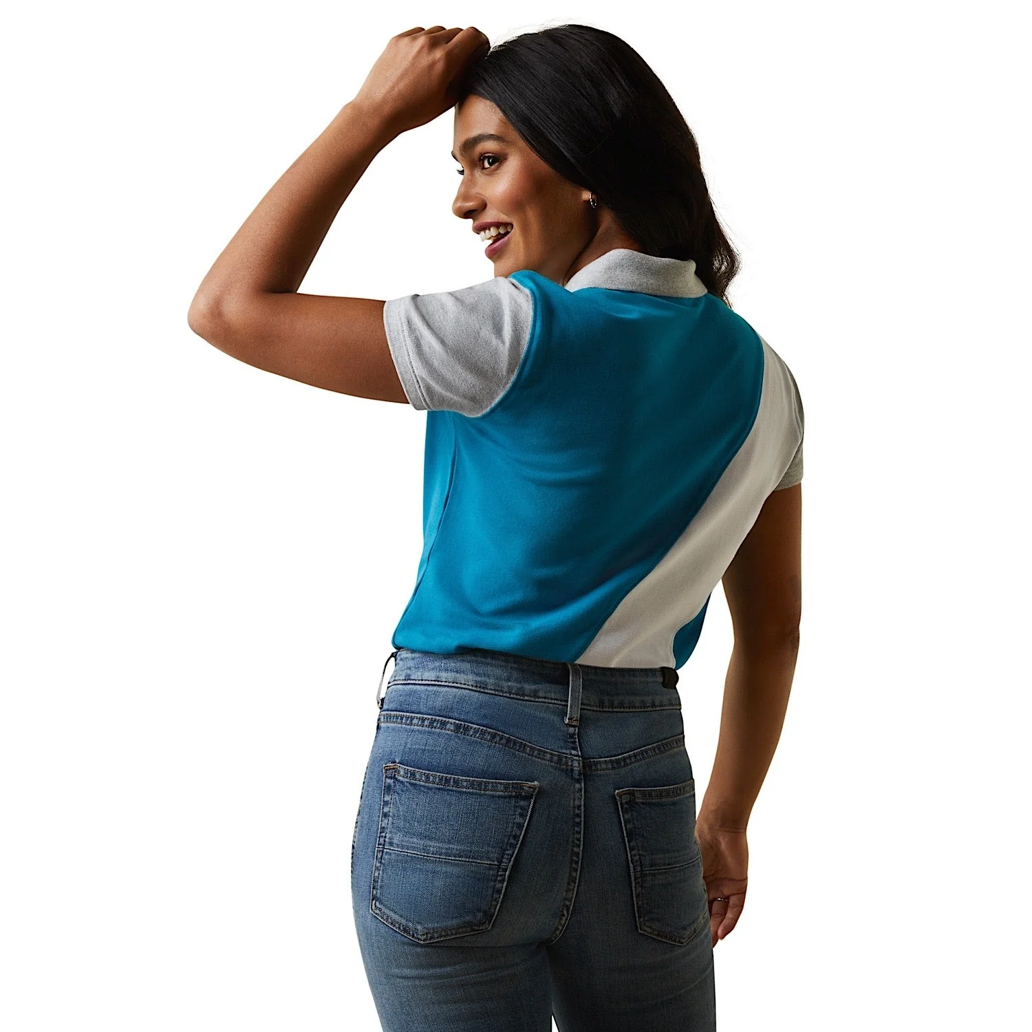 Ariat Women's Taryn Polo - Mosaic Blue - Image 4
