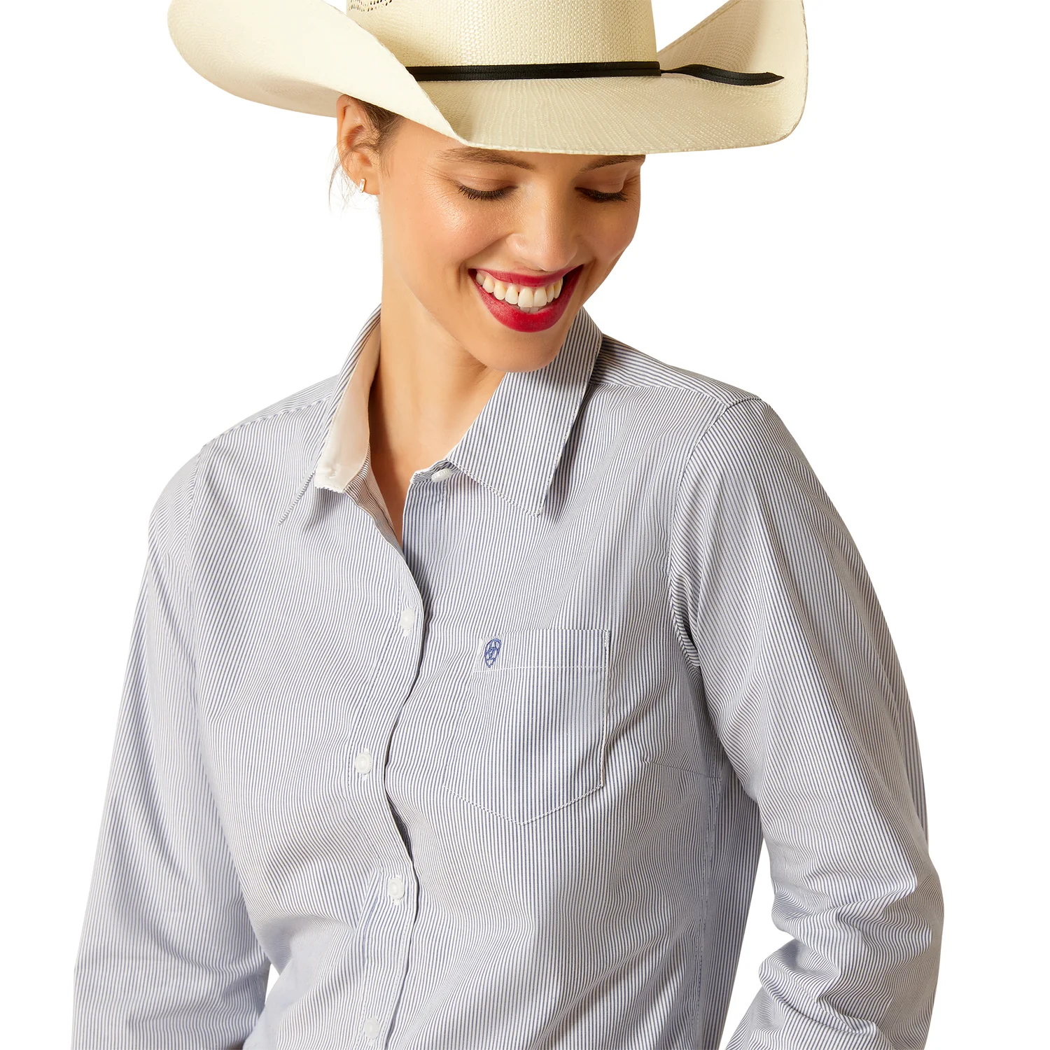Ariat Women's Wrinkle Resistant Kirby Long Sleeve Shirt - True Blue - Image 3
