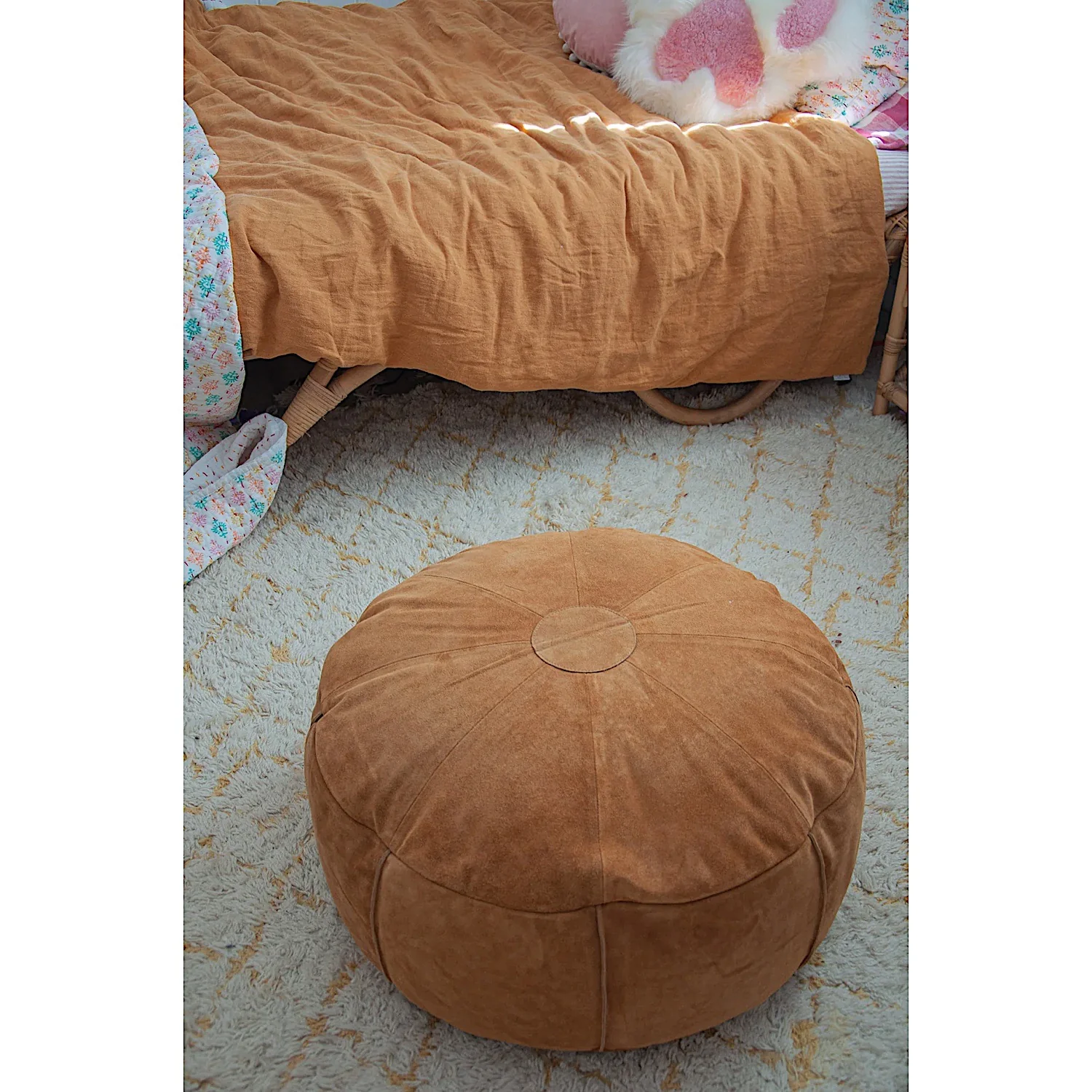 Auskin Willow Ottoman - Camel - Image 3