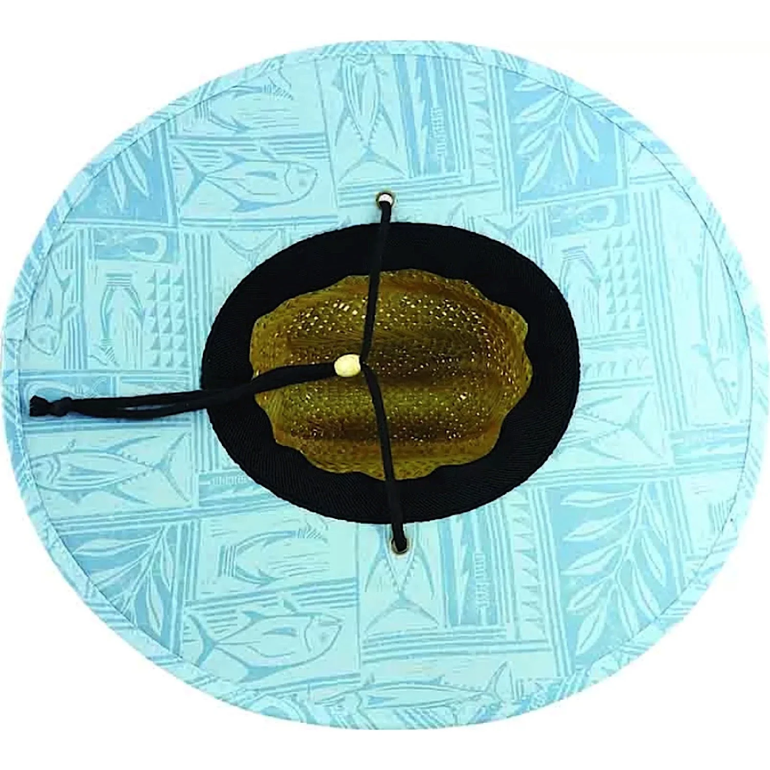 Avenel Rush Straw Surf Hat Cotton Fish Under - Blue Fish - Image 2