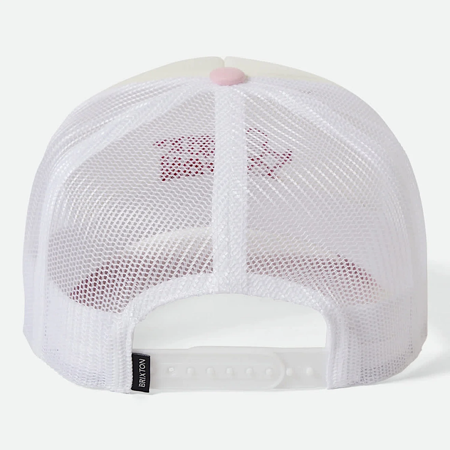 Brixton Cherry Netplus Trucker Hat - Off White/Pink - Image 2