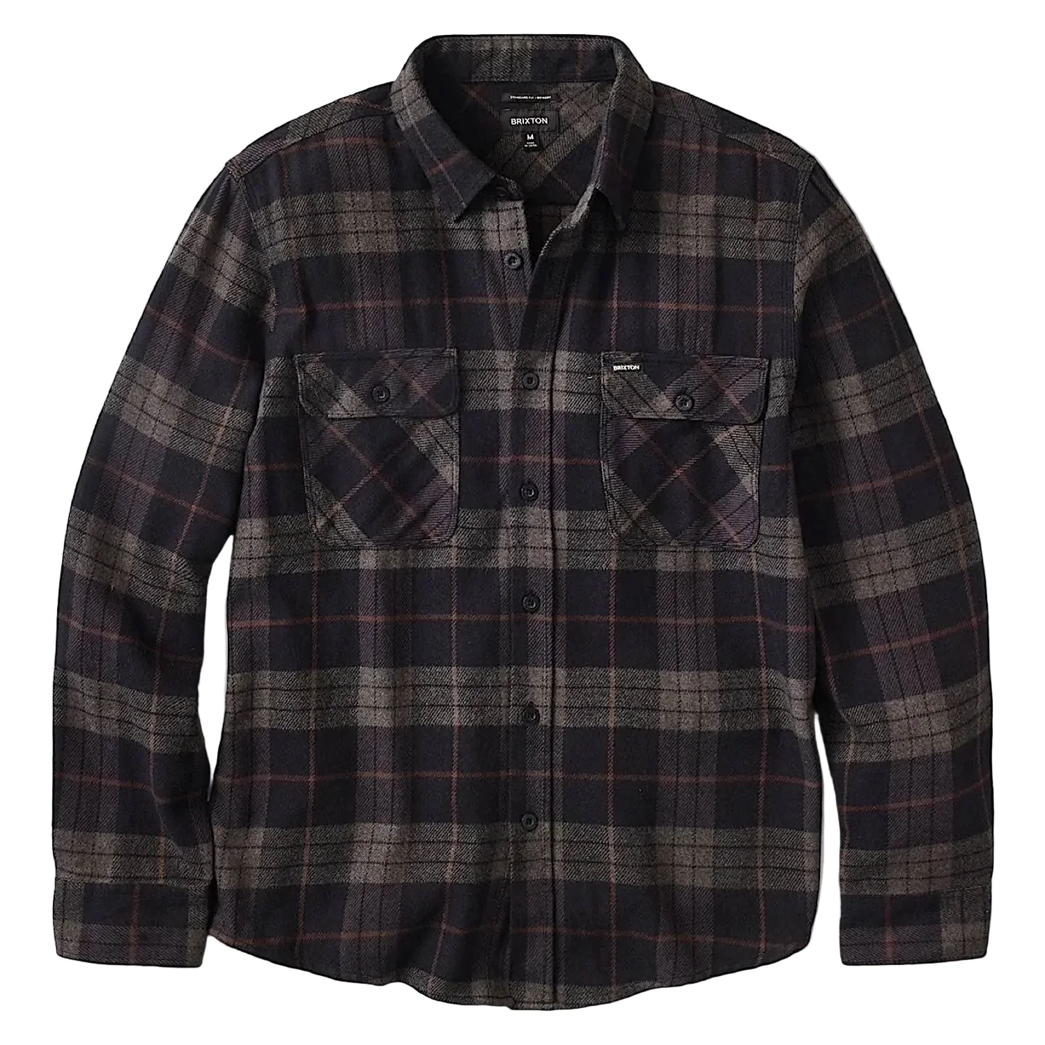 Brixton Men's Bowery Flannel Shirt - Black/Charcoal