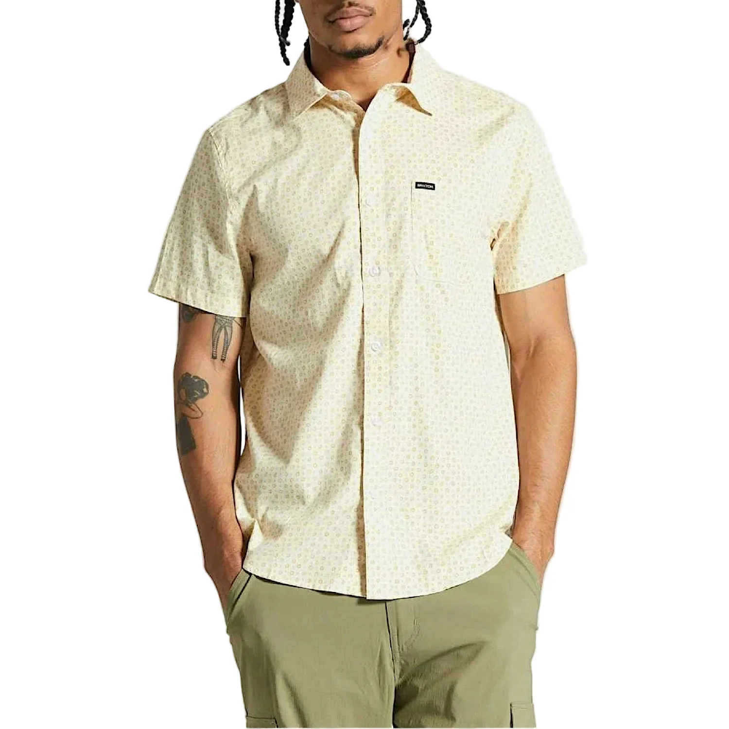 Brixton Men's Charter Short Sleeve Shirt - Whitecap - Image 2