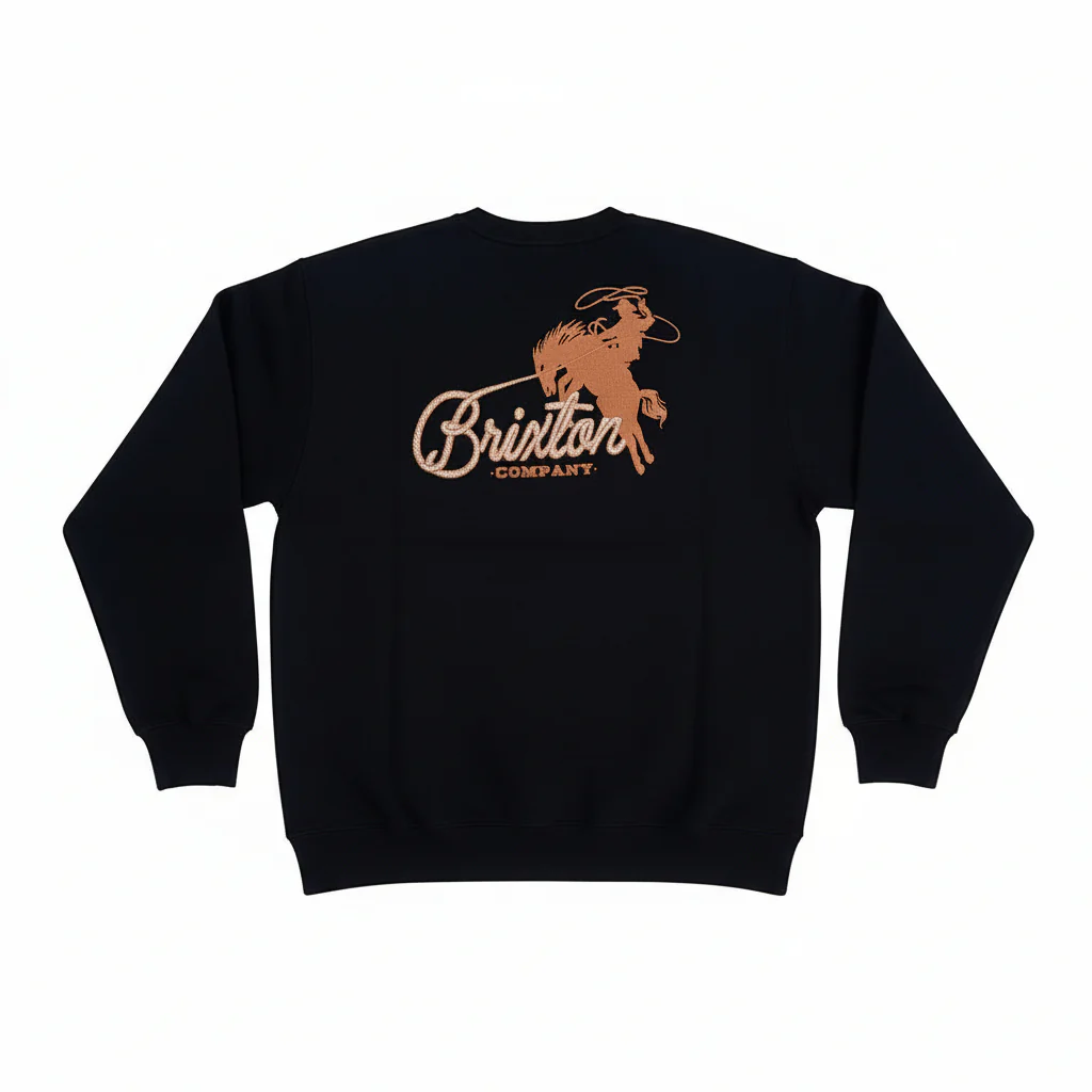 Brixton Men's Lasso Crew - Black / Bronze / Red