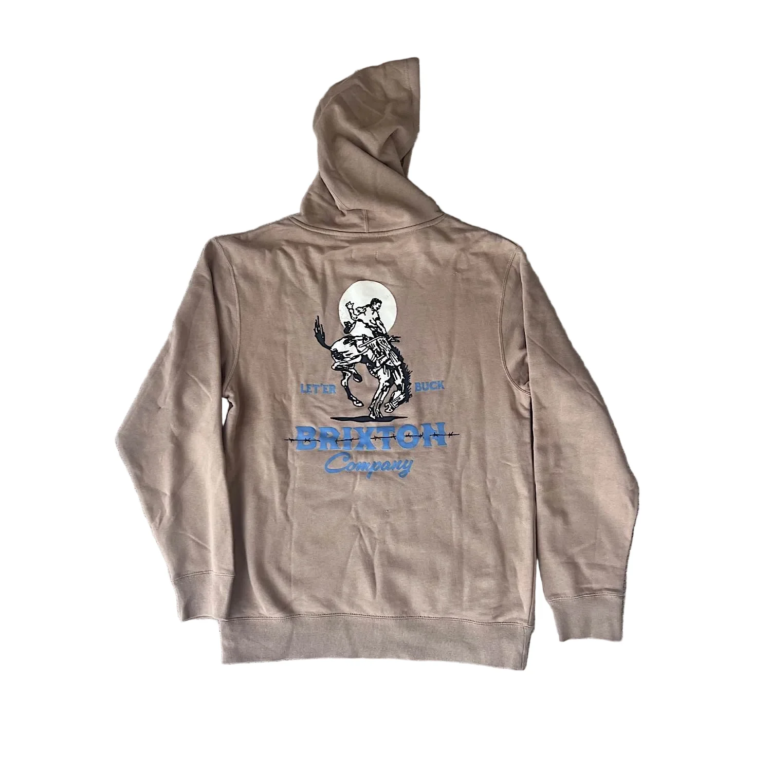 Brixton Men's Let'er Buck Hoodie - Sandstone/Black/Blue