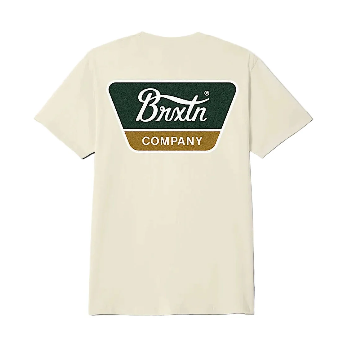 Brixton Men's Linwood T-Shirt - Cream/Dark Green/Metal Bronze