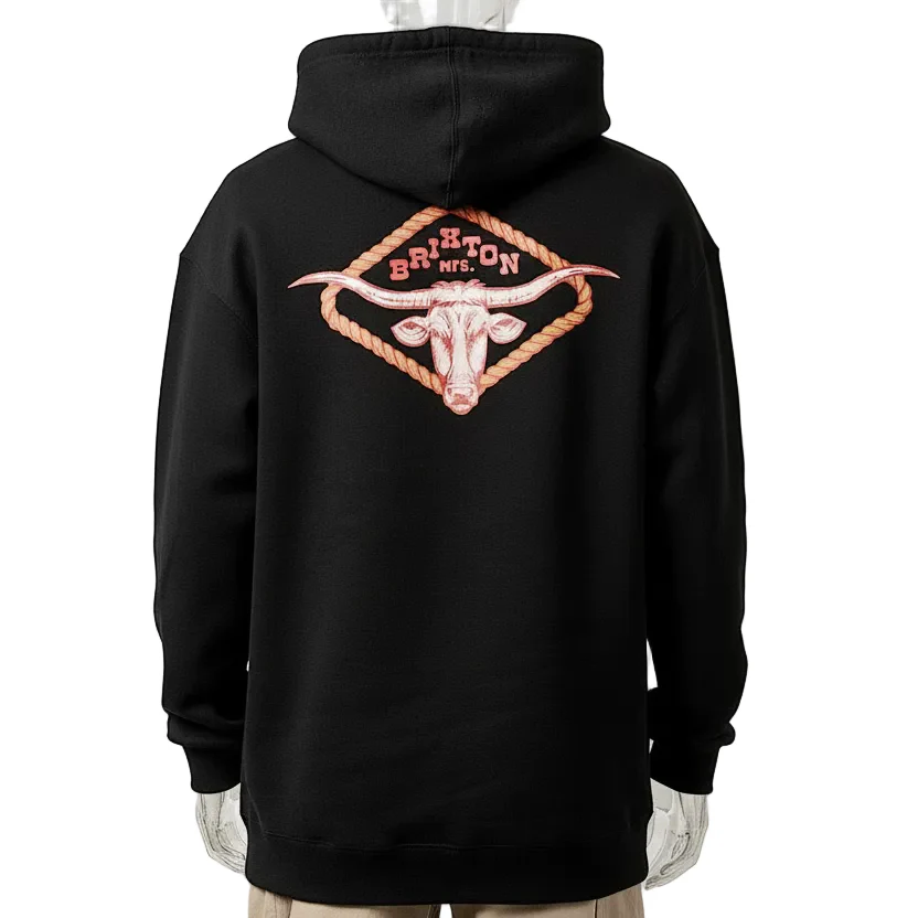 Brixton Men's Longhorn Hoodie - Black/Bronze/Red