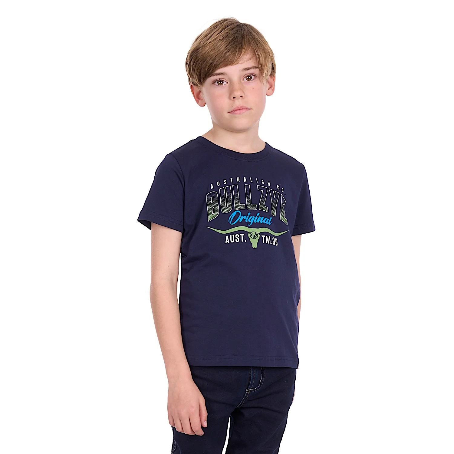 Bullzye Boy's Original T Shirt - Navy