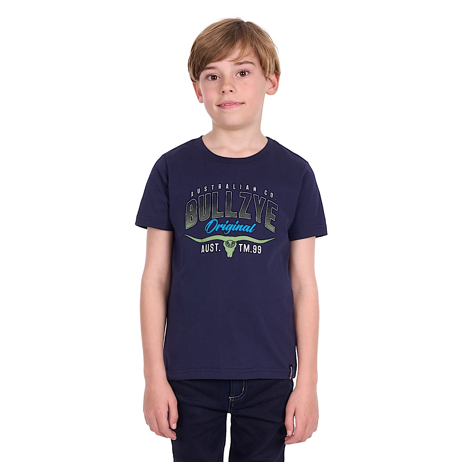 Bullzye Boy's Original T Shirt - Navy - Image 2
