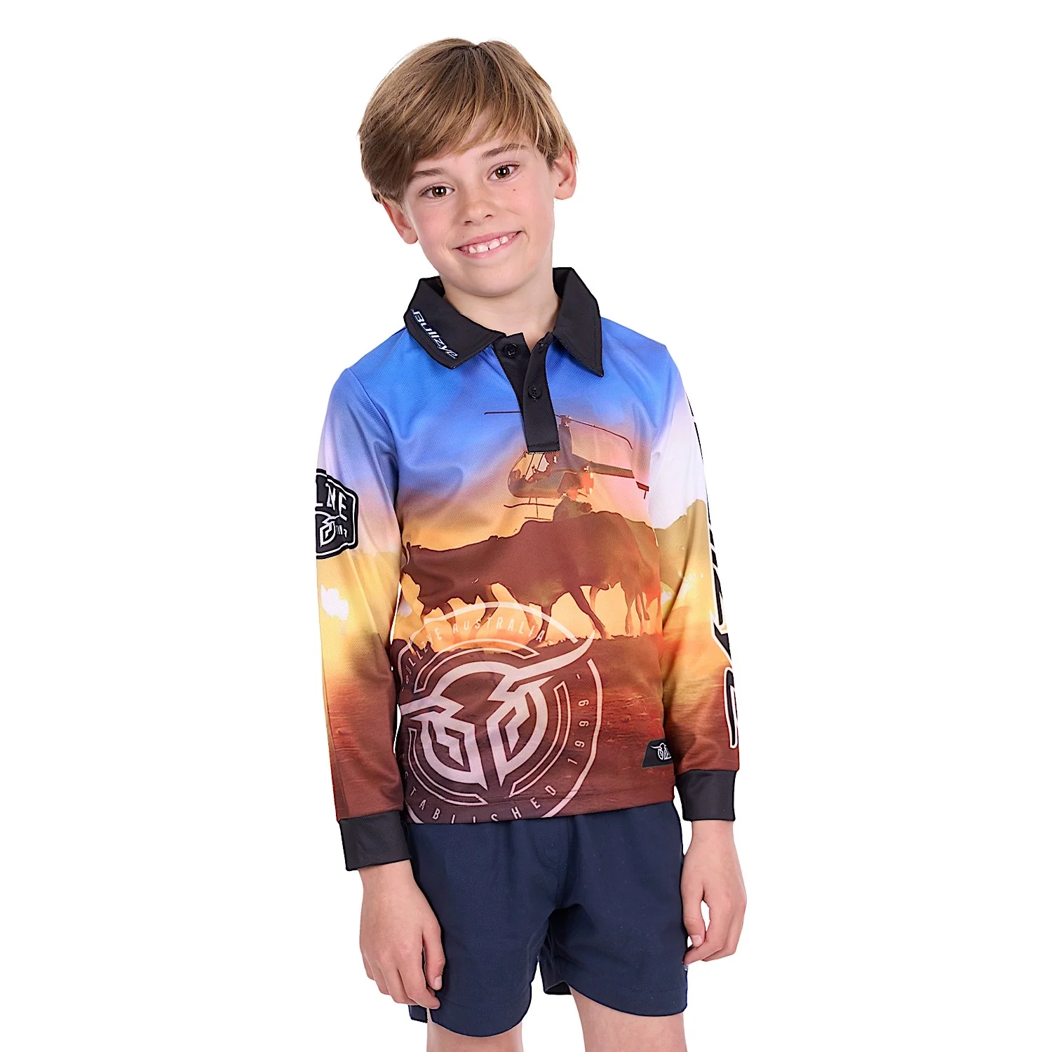 Bullzye Boy's Outback Long Sleeve Fishing Shirt - Multi
