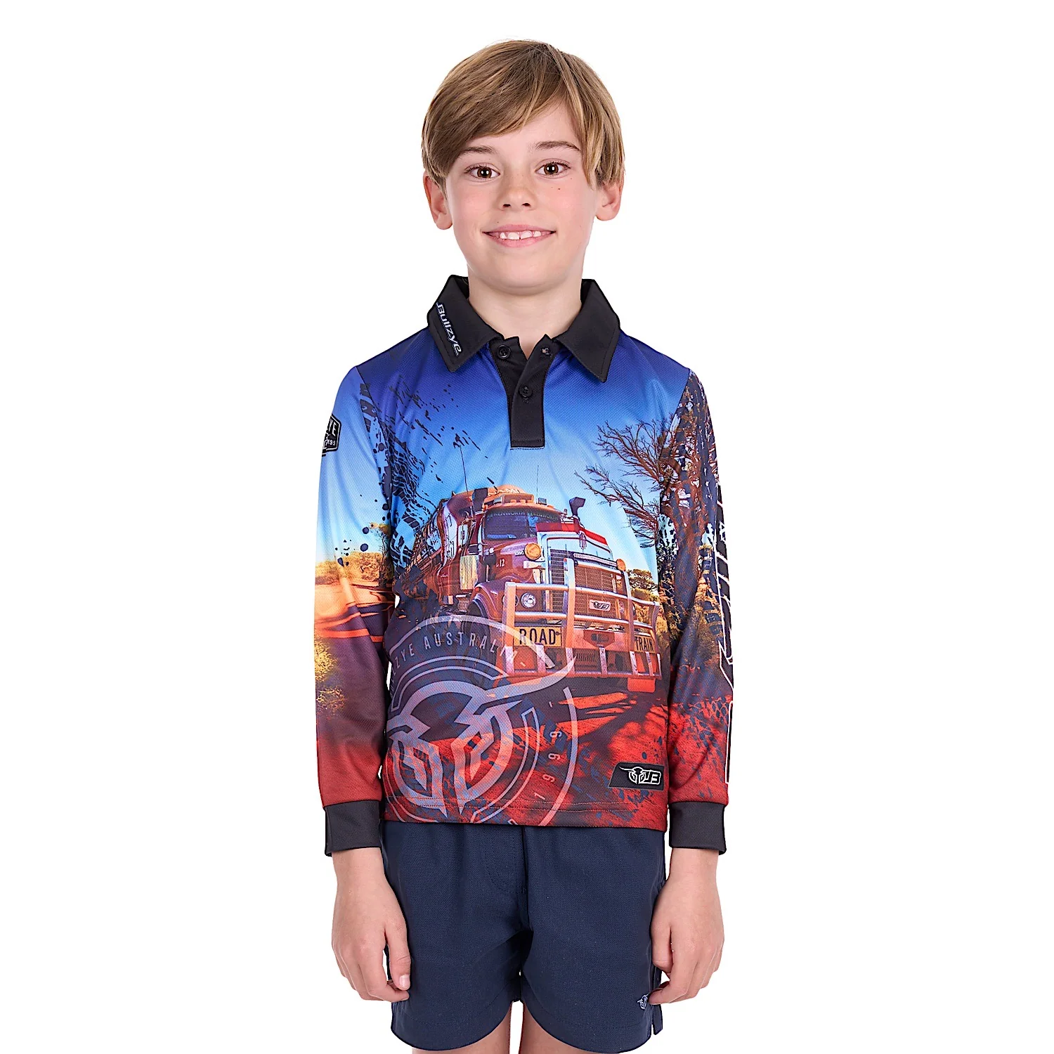 Bullzye Boy's Road Train Long Sleeve Fishing Shirt - Multi - Image 2