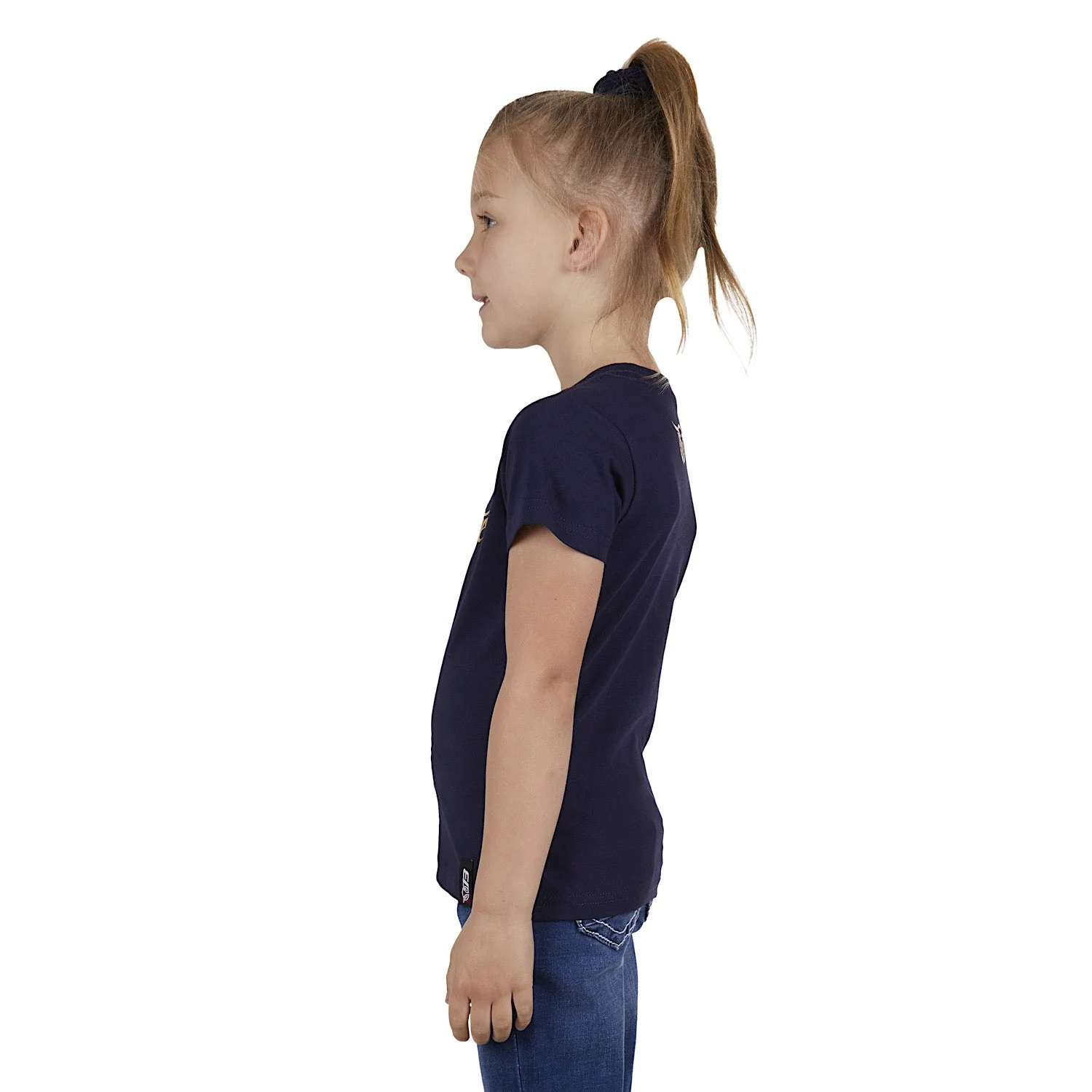 Bullzye Girl's Heart Tee-Navy - Image 2
