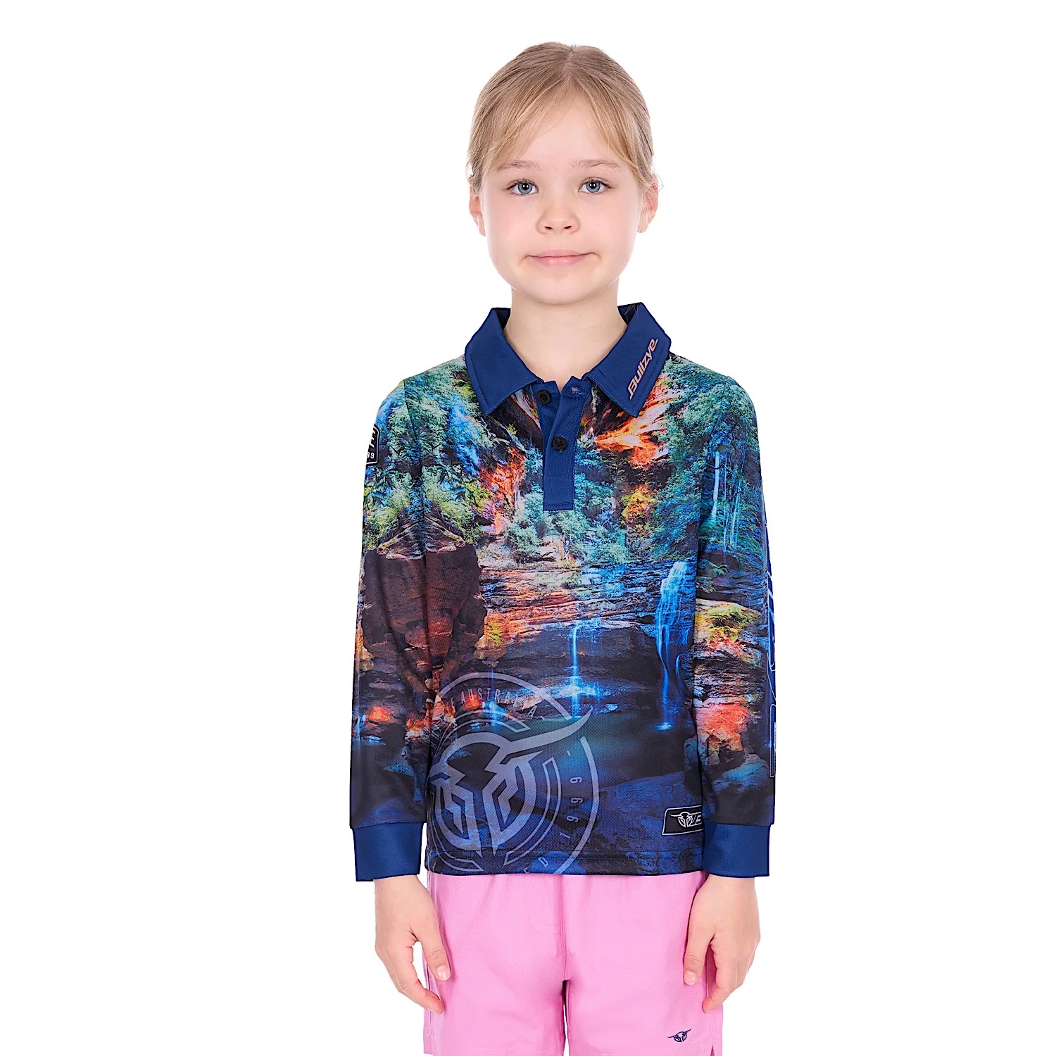 Bullzye Girl's Waterfall Long Sleeve Fishing Shirt - Multi - Image 2